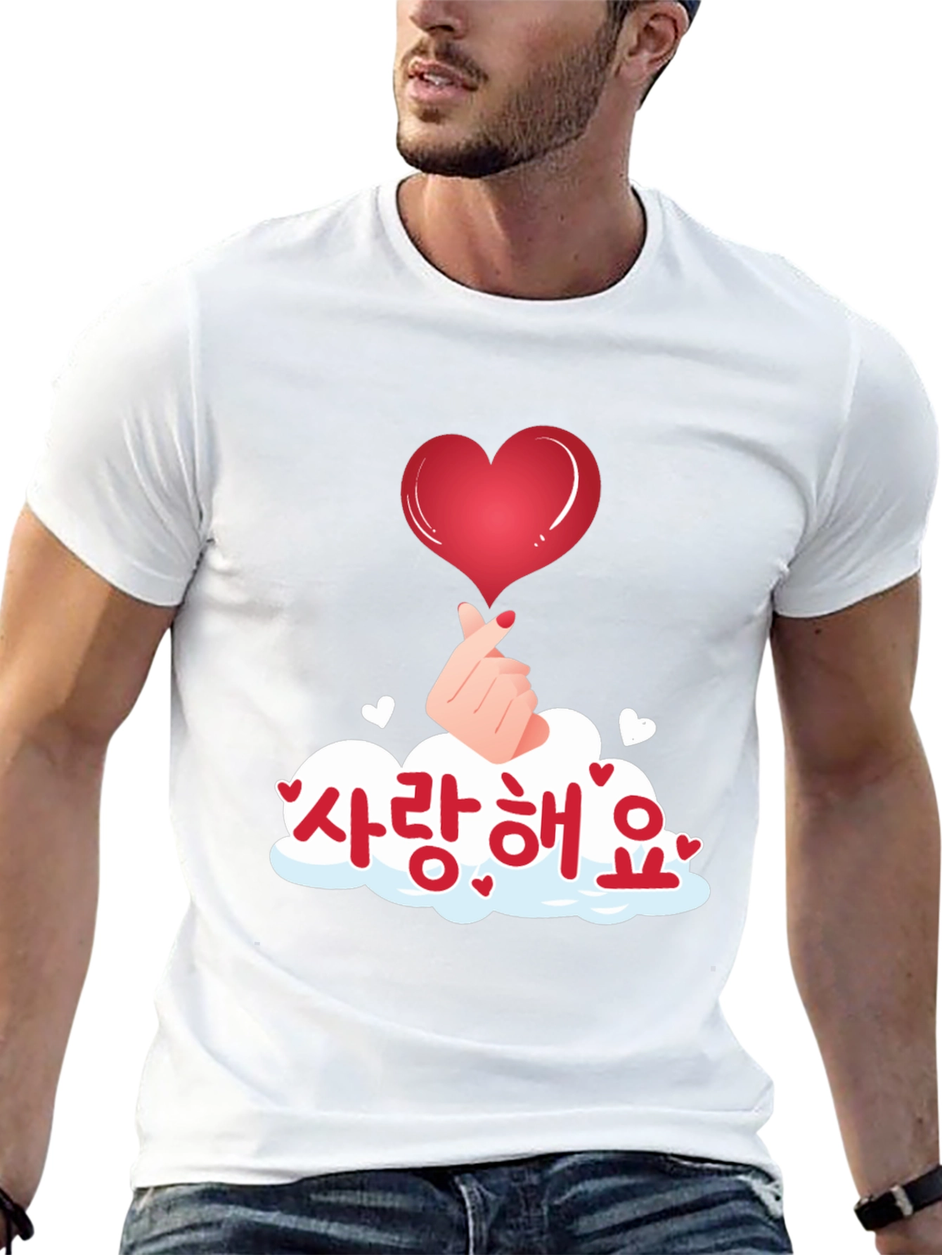 Korean Saranghae Heart Gesture T-Shirt