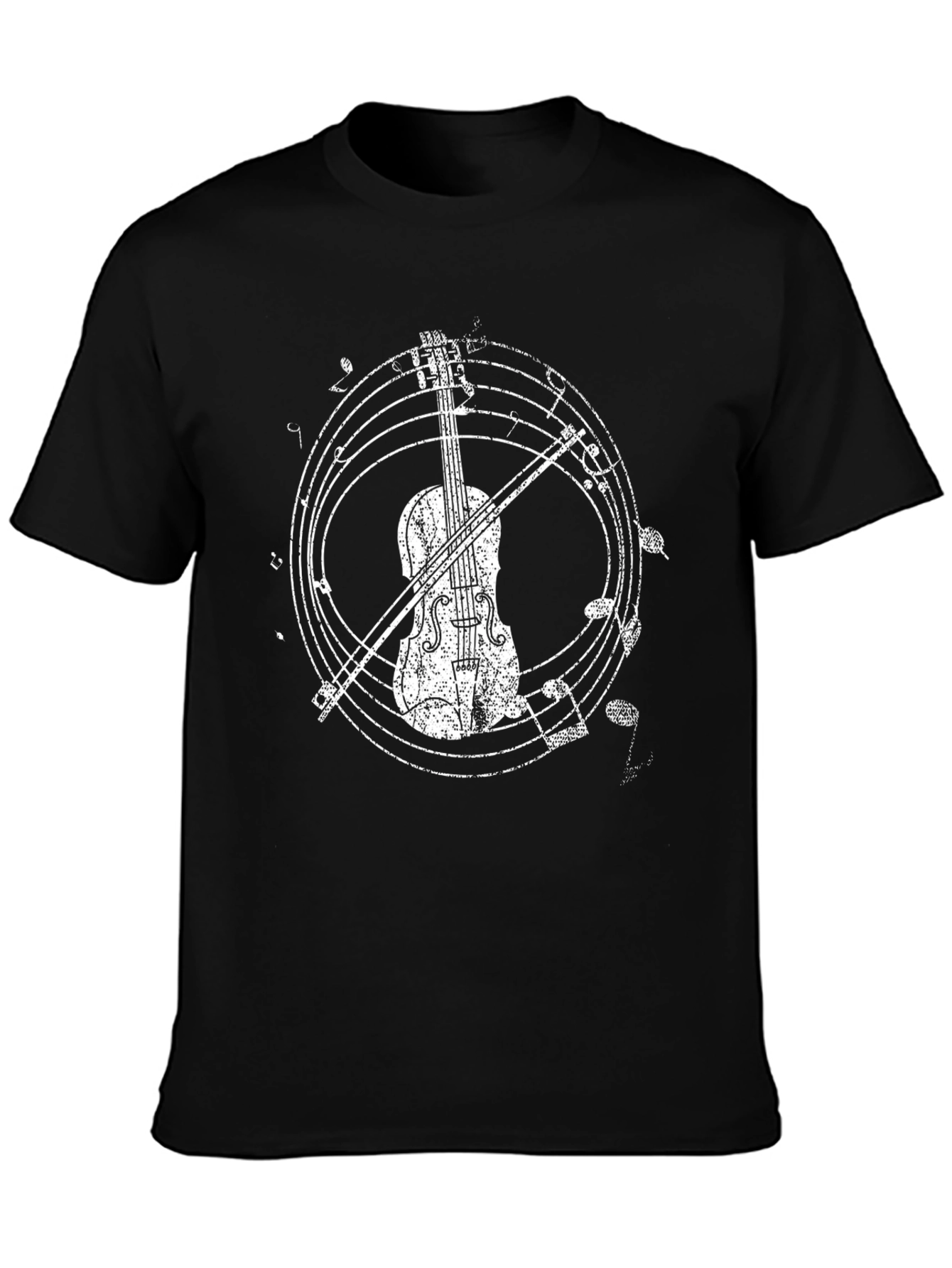 Musical Violin Graphic Tee - Black