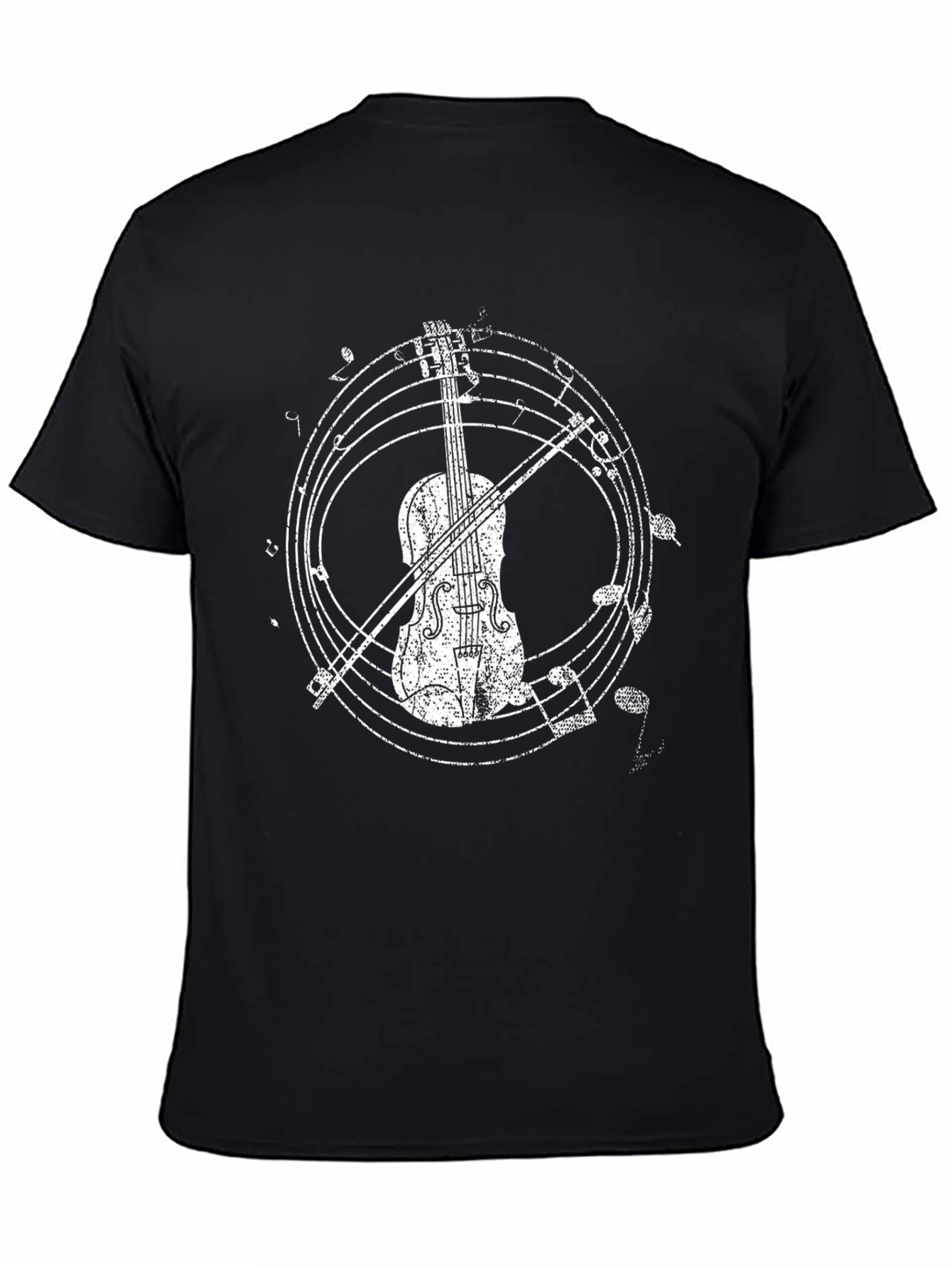 Musical Violin Graphic Tee - Black