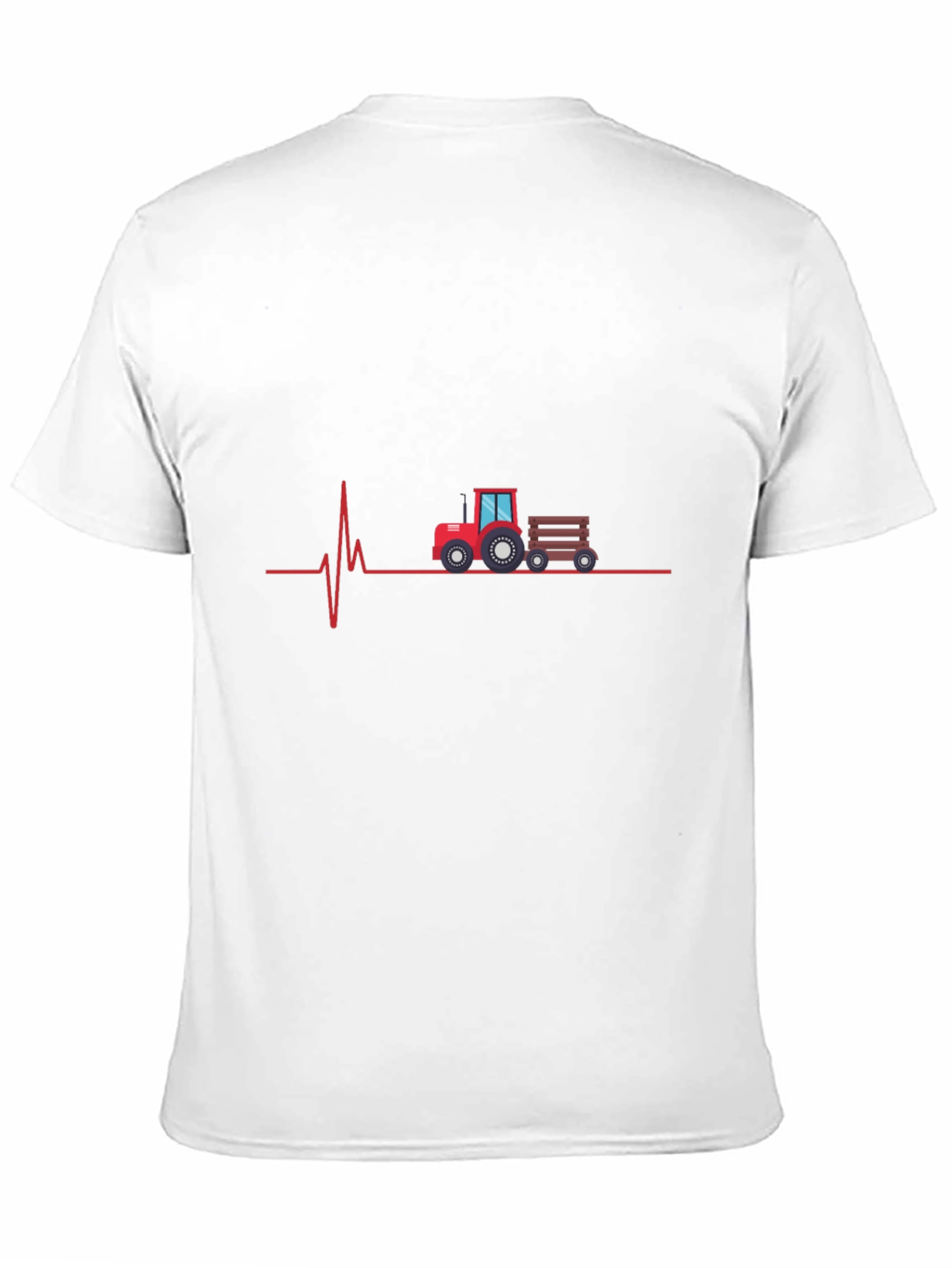 Tractor Heartbeat Graphic Tee - Black Cotton T-Shirt