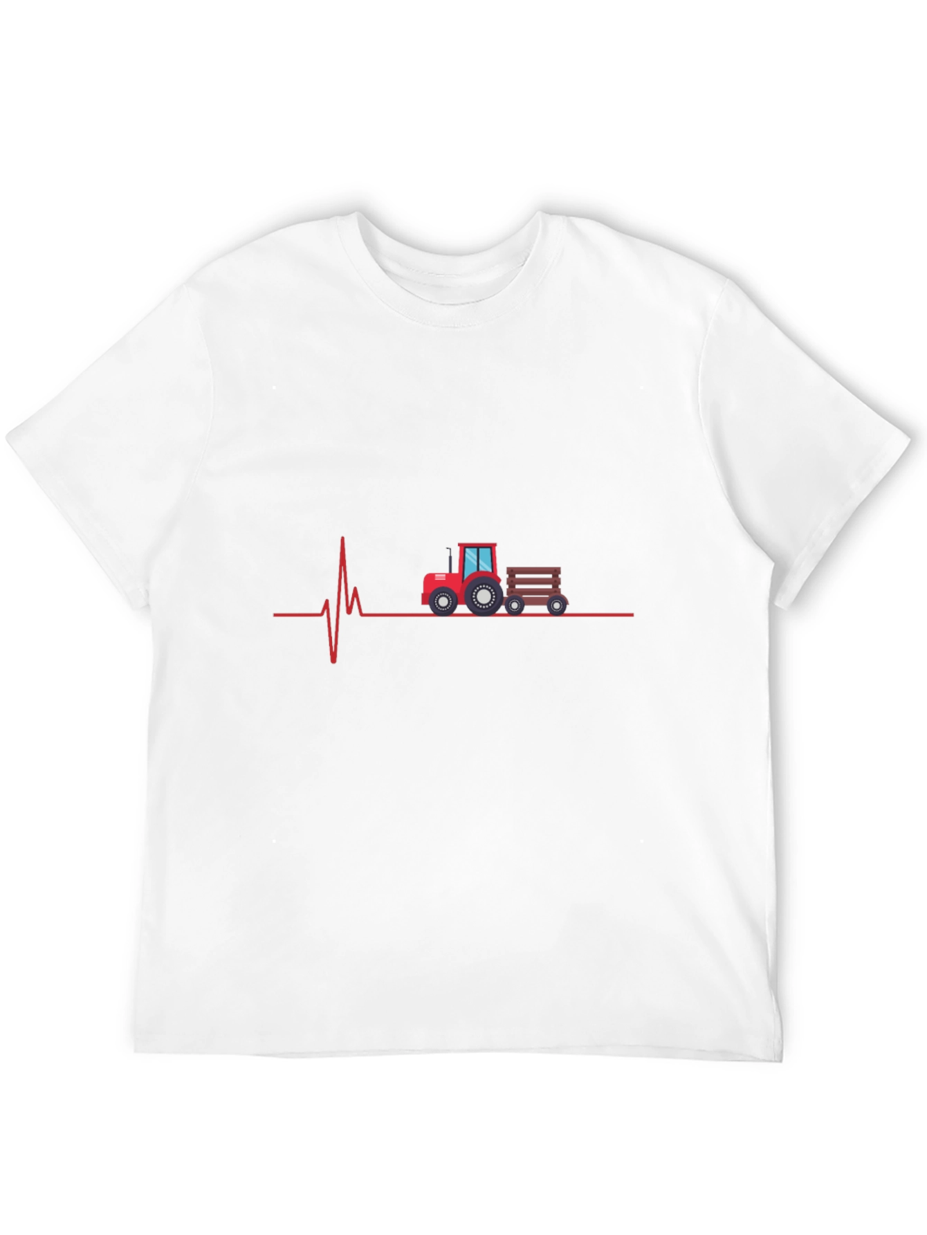 Tractor Heartbeat Graphic Tee - Black Cotton T-Shirt