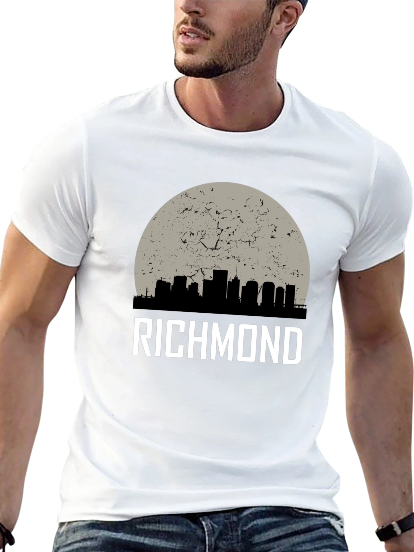 Richmond Skyline Graphic Print Crew Neck T-Shirt
