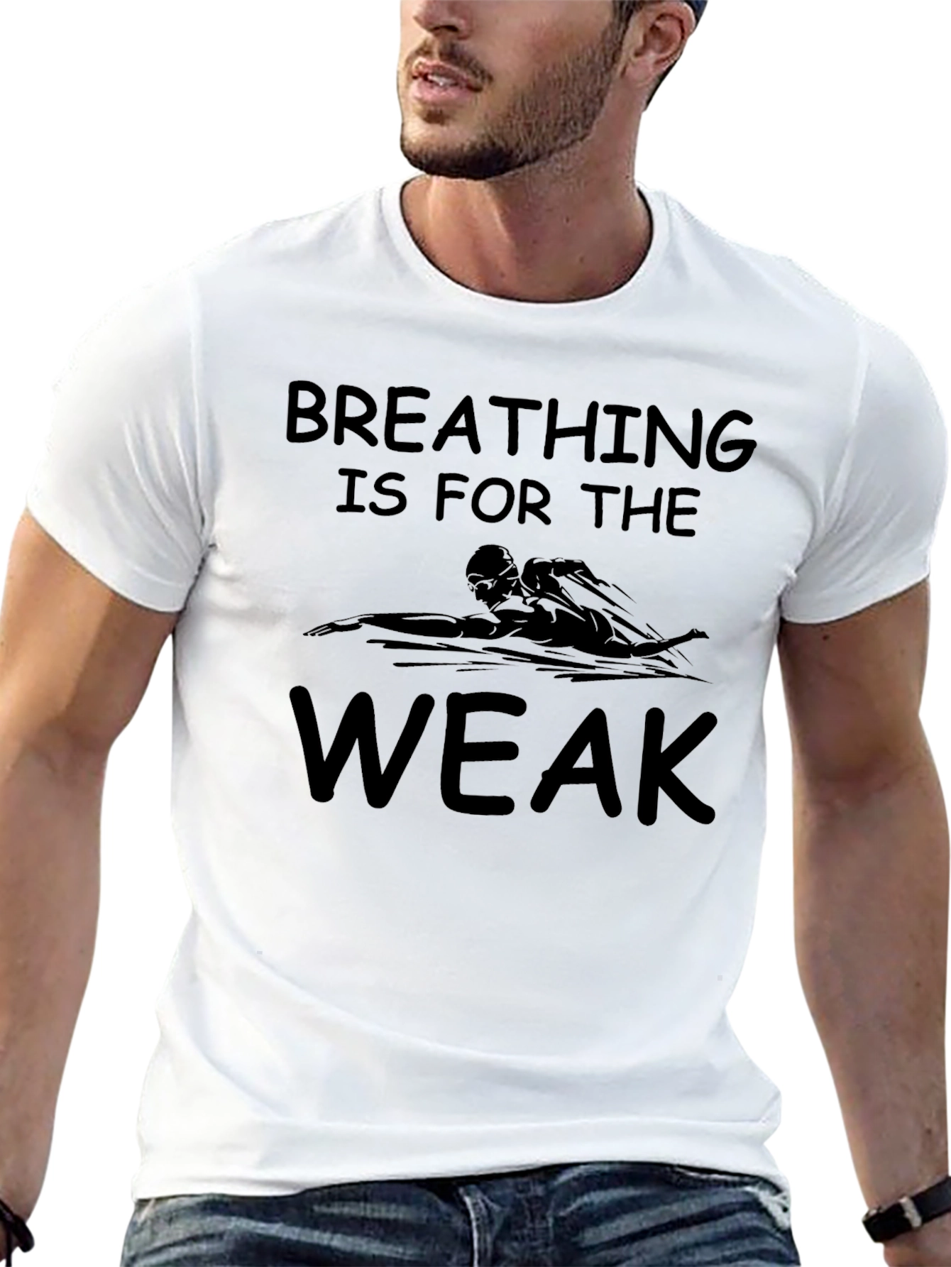 Breathing is for the Weak Swimmer Graphic T-Shirt