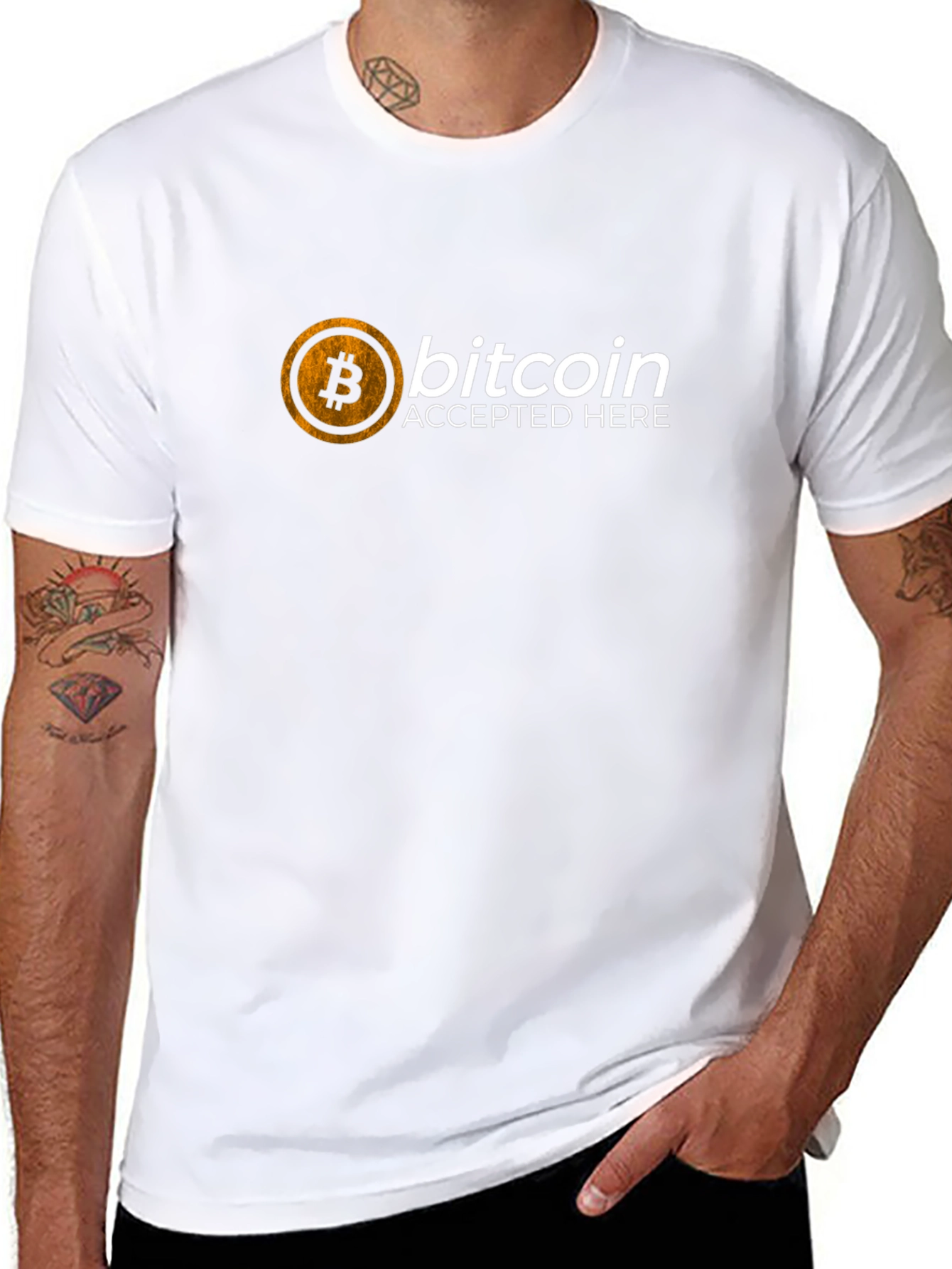 Bitcoin Accepted Here Black T-Shirt Crypto Tee