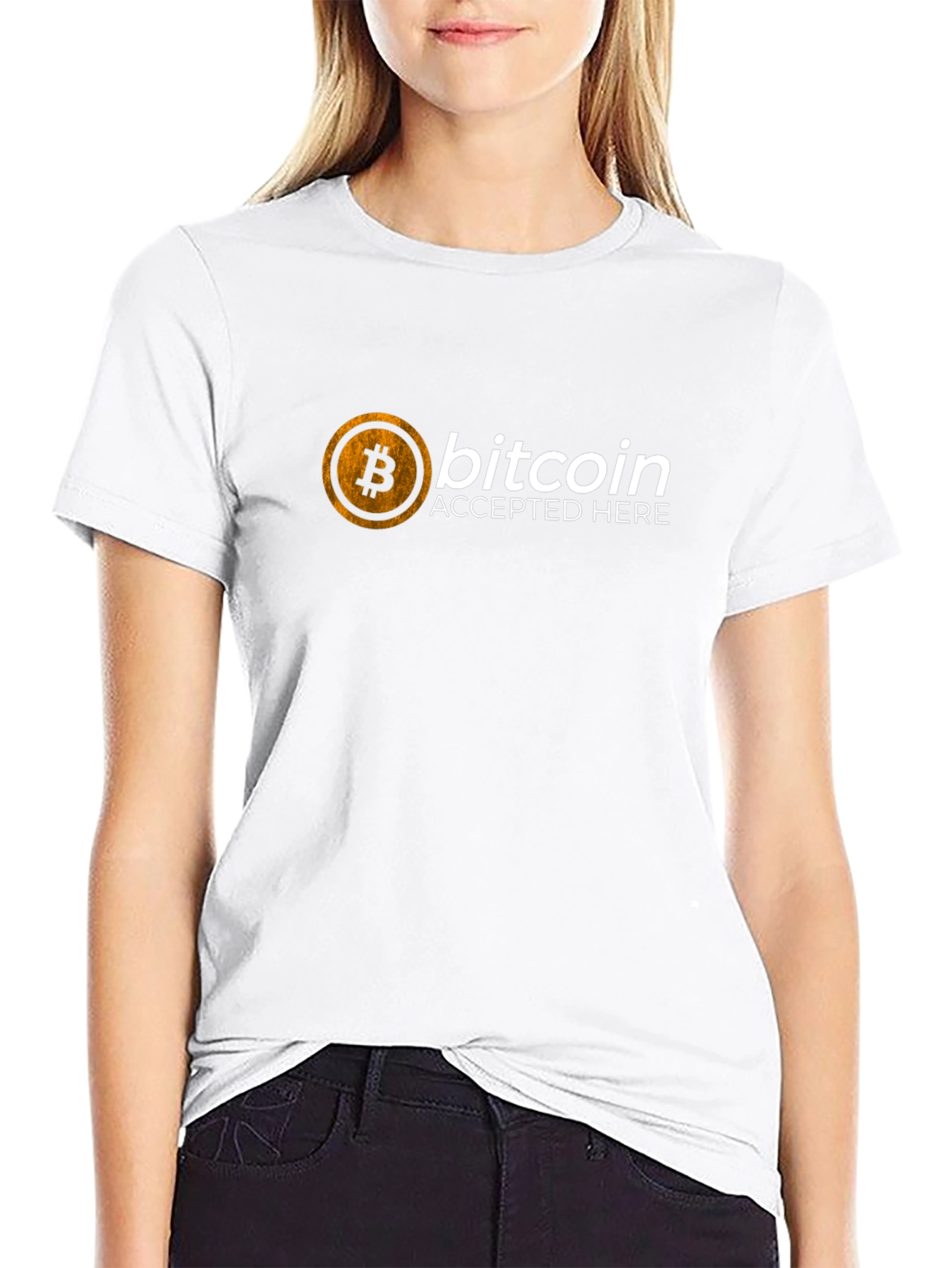 Bitcoin Accepted Here Black T-Shirt Crypto Tee