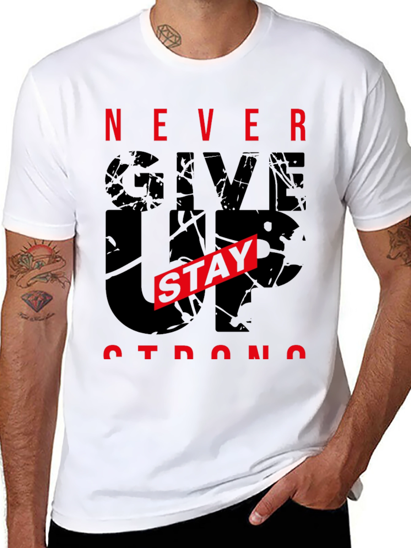Motivational Never Give Up Graphic Tee