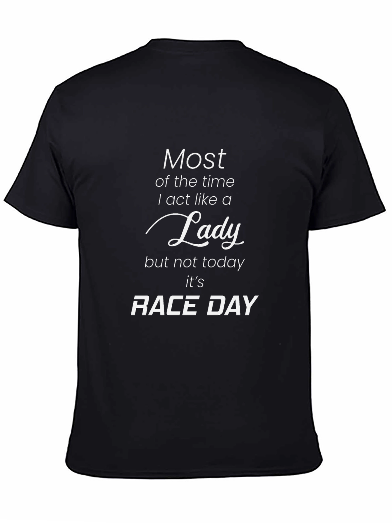 Race Day Lady T-Shirt - Black Graphic Tee