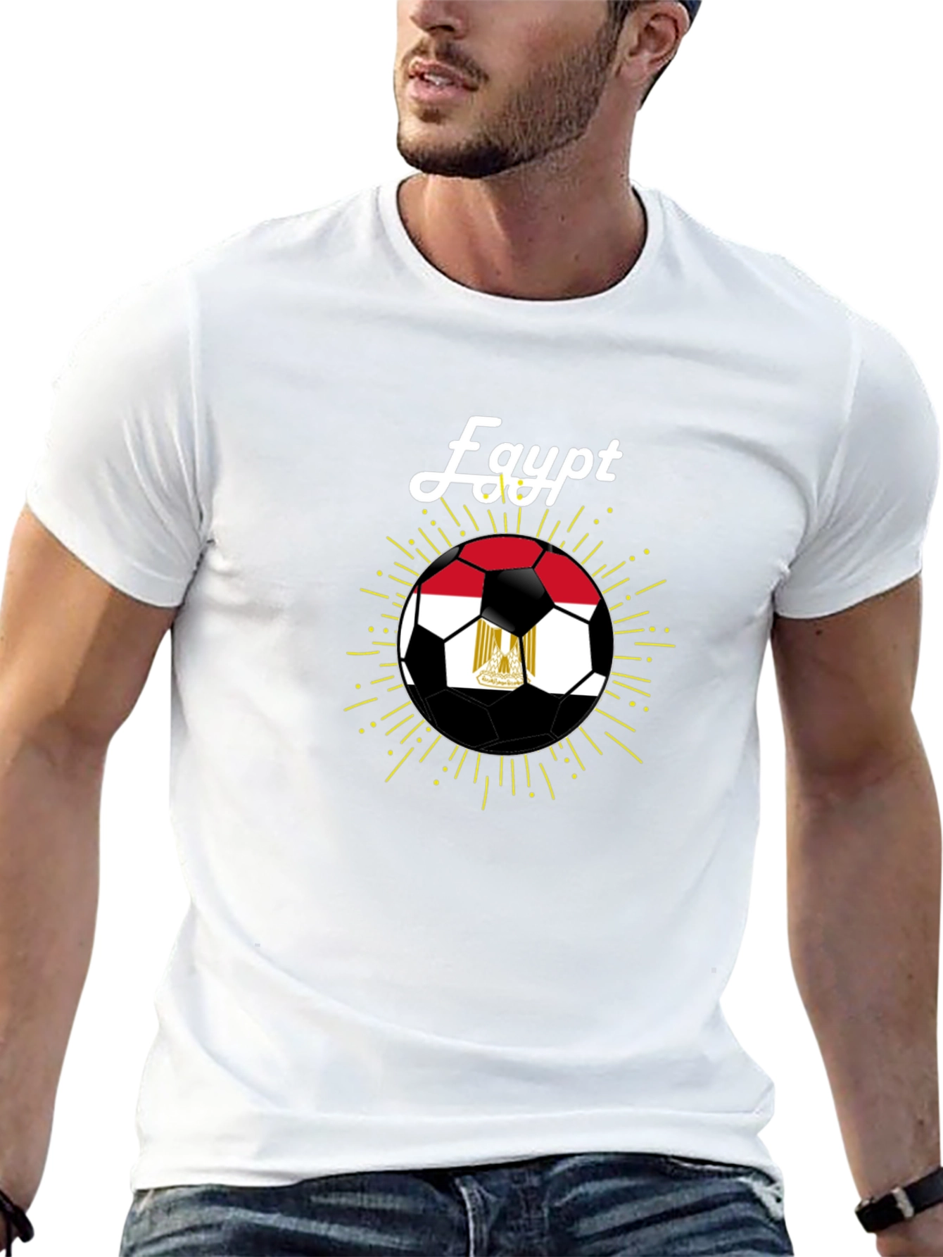 Egypt Soccer Fan T-Shirt - Black Cotton Blend