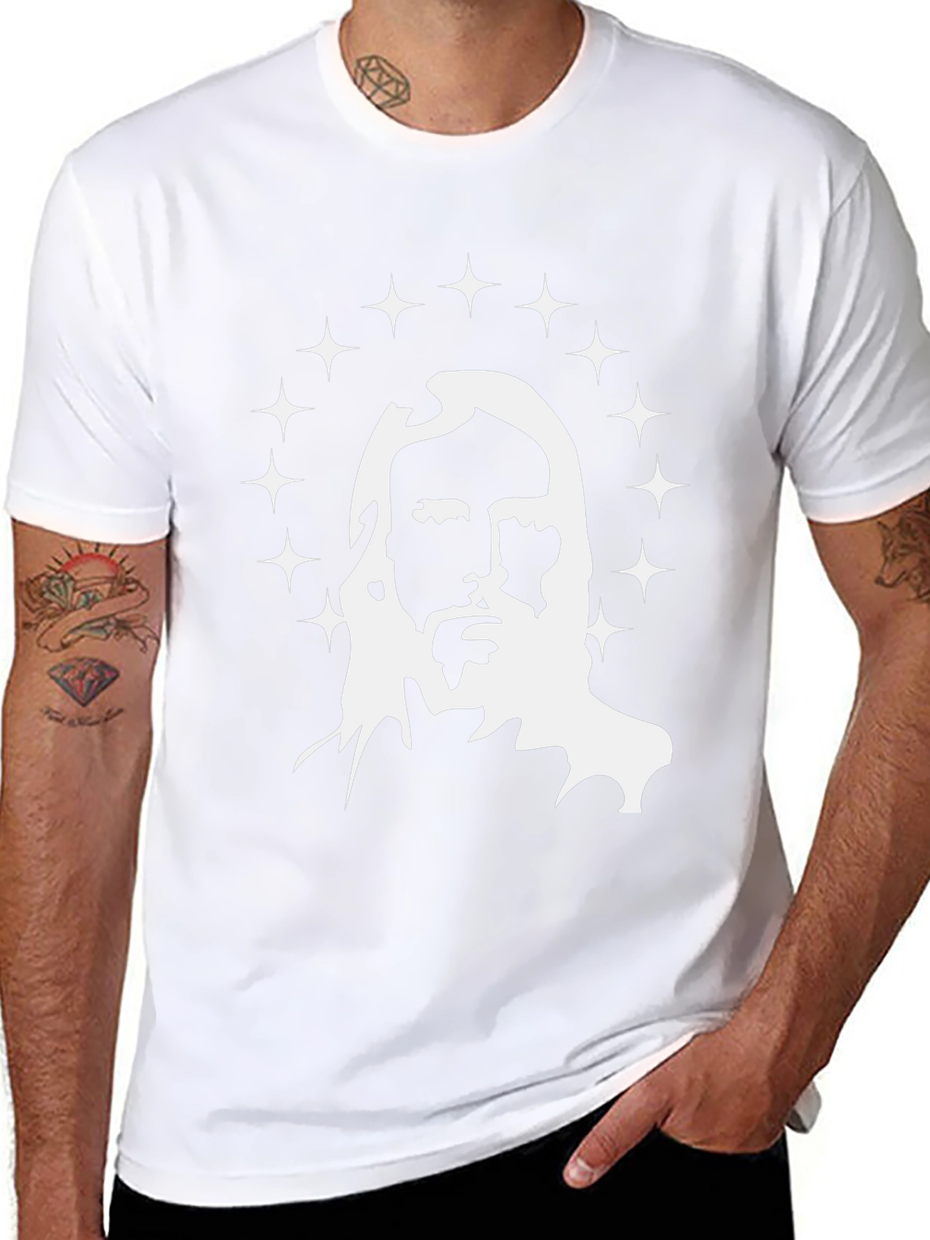 Jesus Graphic Print Black T-Shirt