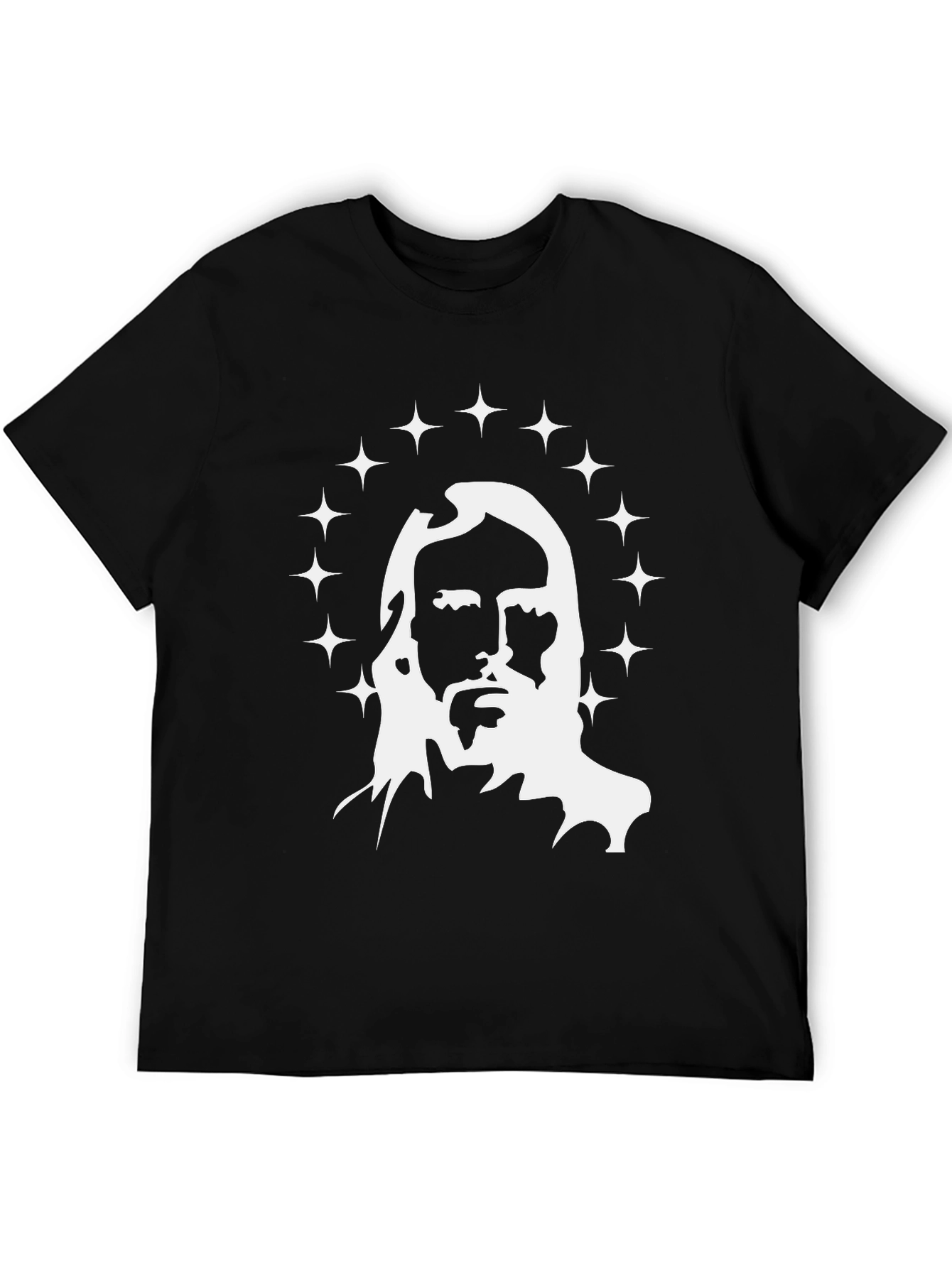Jesus Graphic Print Black T-Shirt