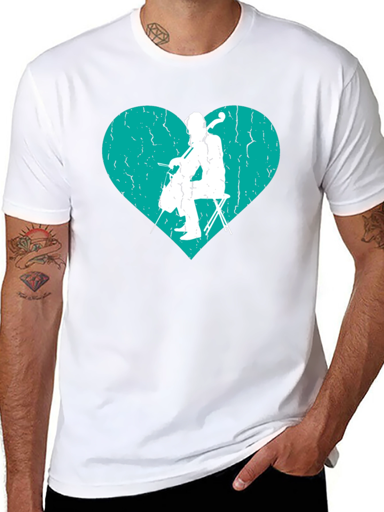 Cello Heart Graphic Tee - Musicians T-Shirt