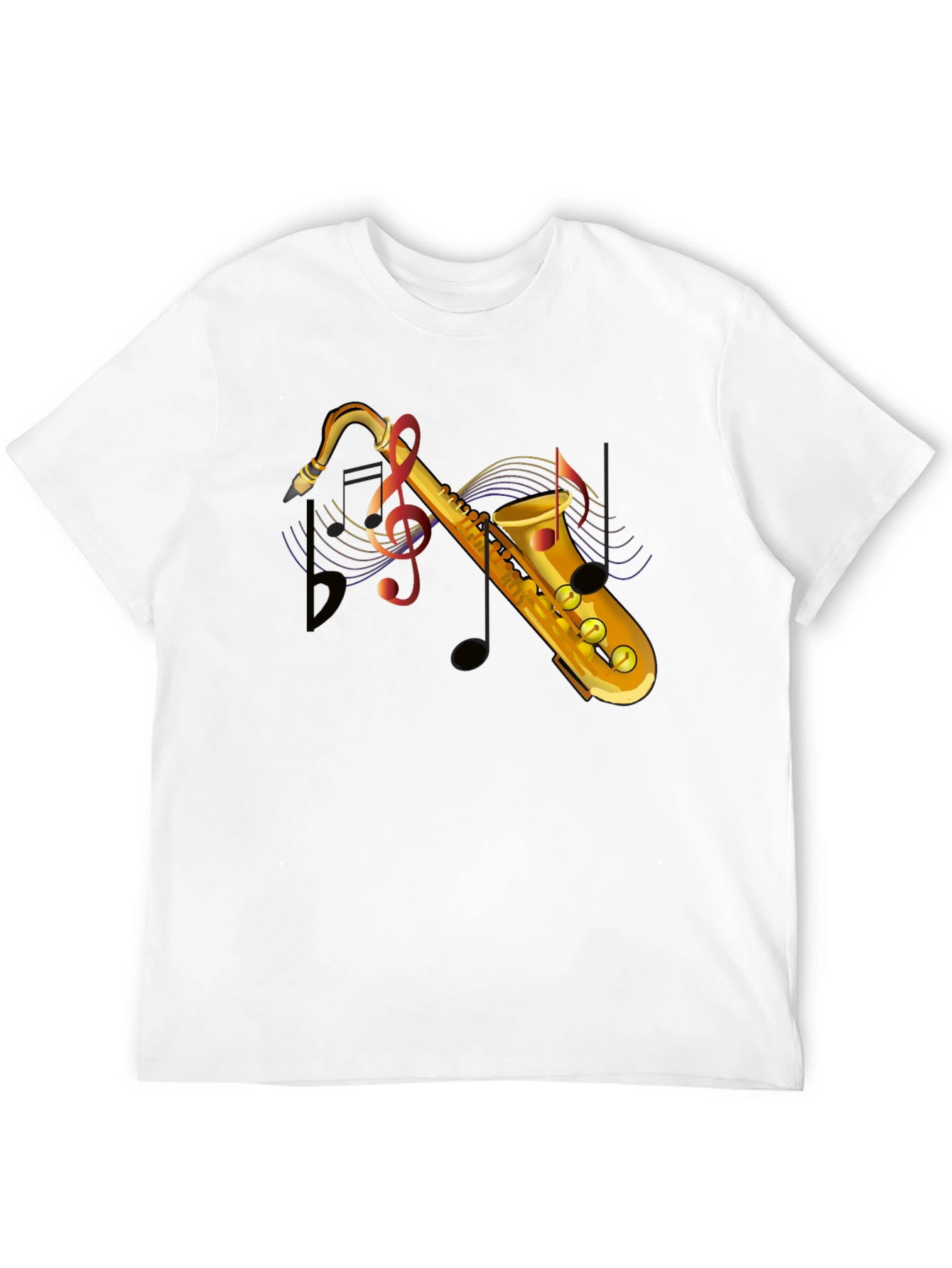 Saxophone Graphic Black T-Shirt - Music Lover Tee