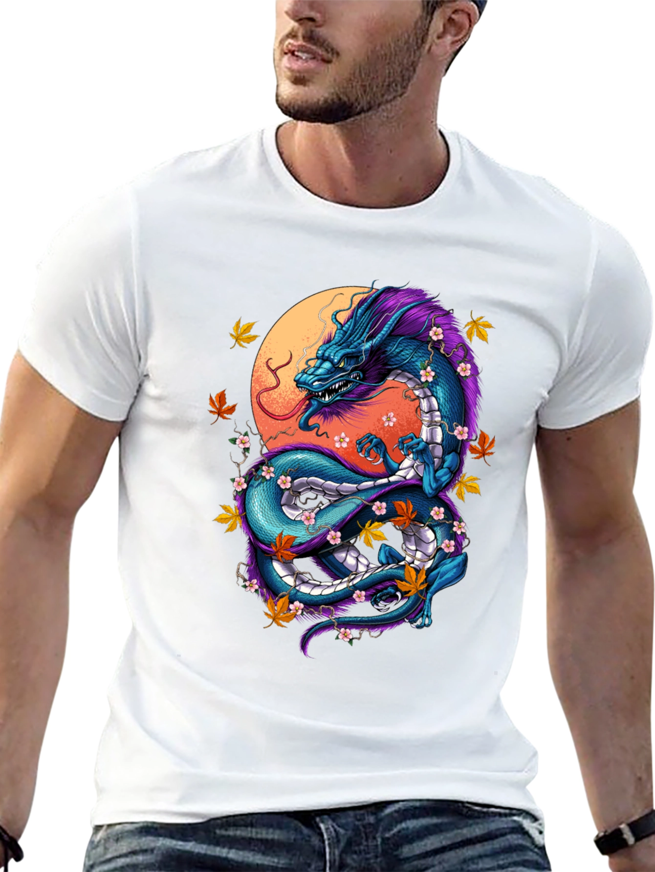 Dragon Graphic Tee - Artistic Black T-Shirt