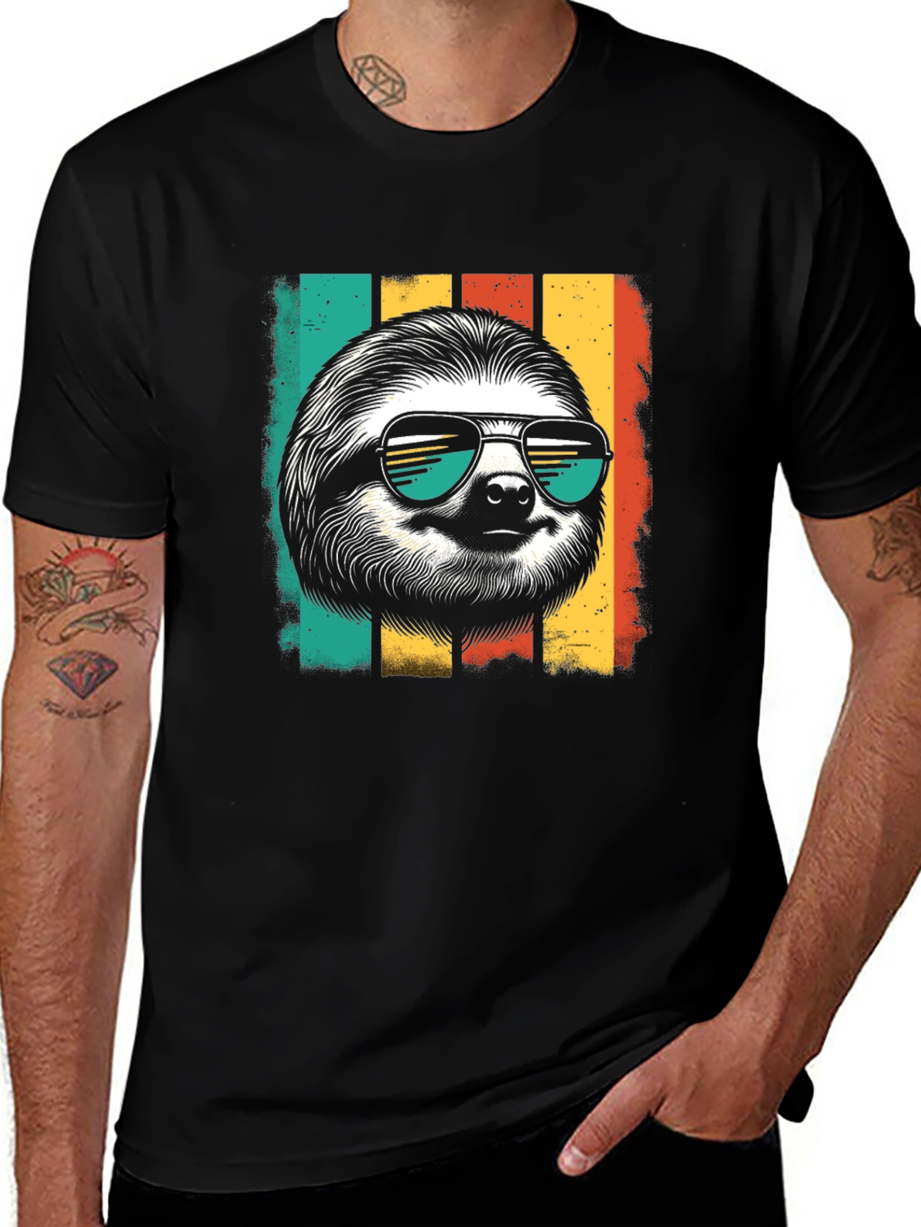 Cool Sloth Retro Style T-Shirt - Chill Vibes