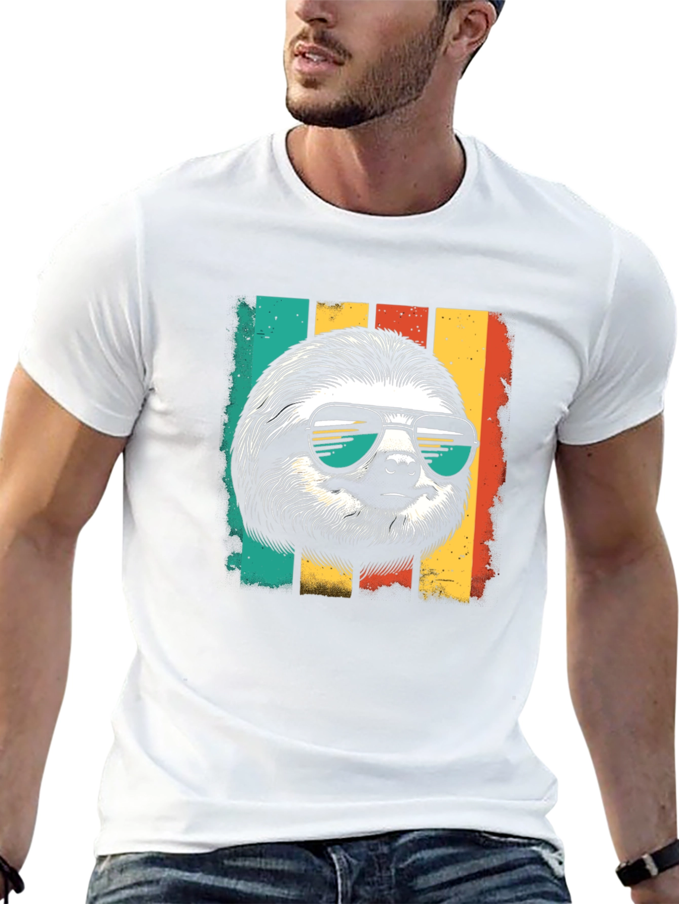 Cool Sloth Retro Style T-Shirt - Chill Vibes