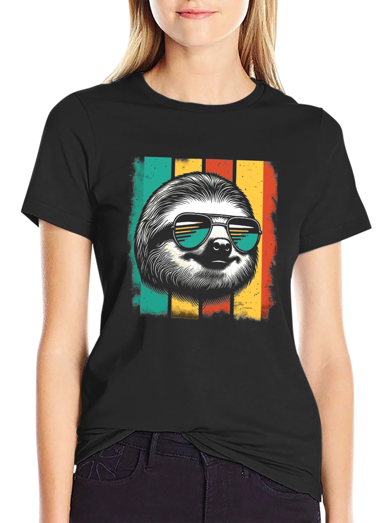 Cool Sloth Retro Style T-Shirt - Chill Vibes