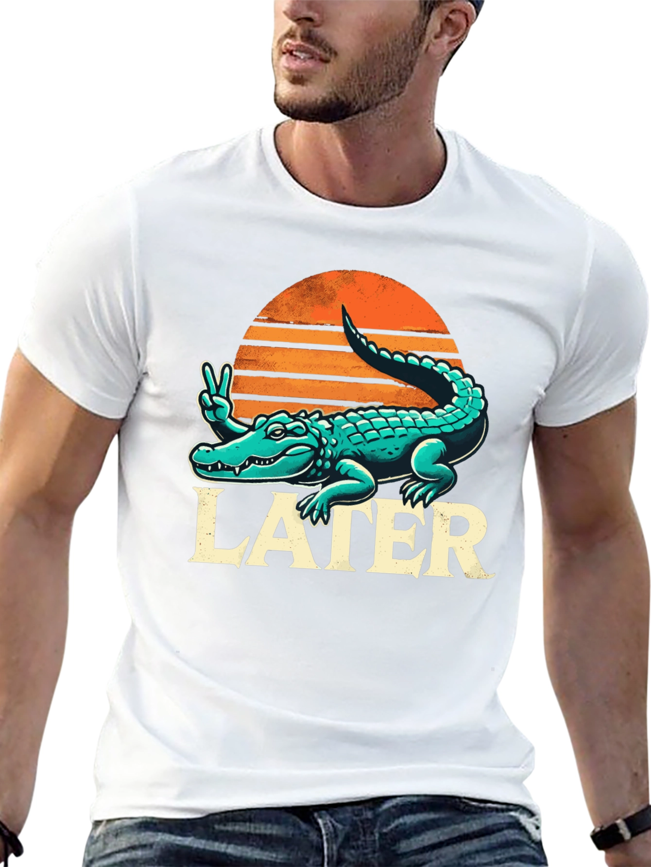 Later Alligator T-Shirt - Peace Out Crocodile Tee