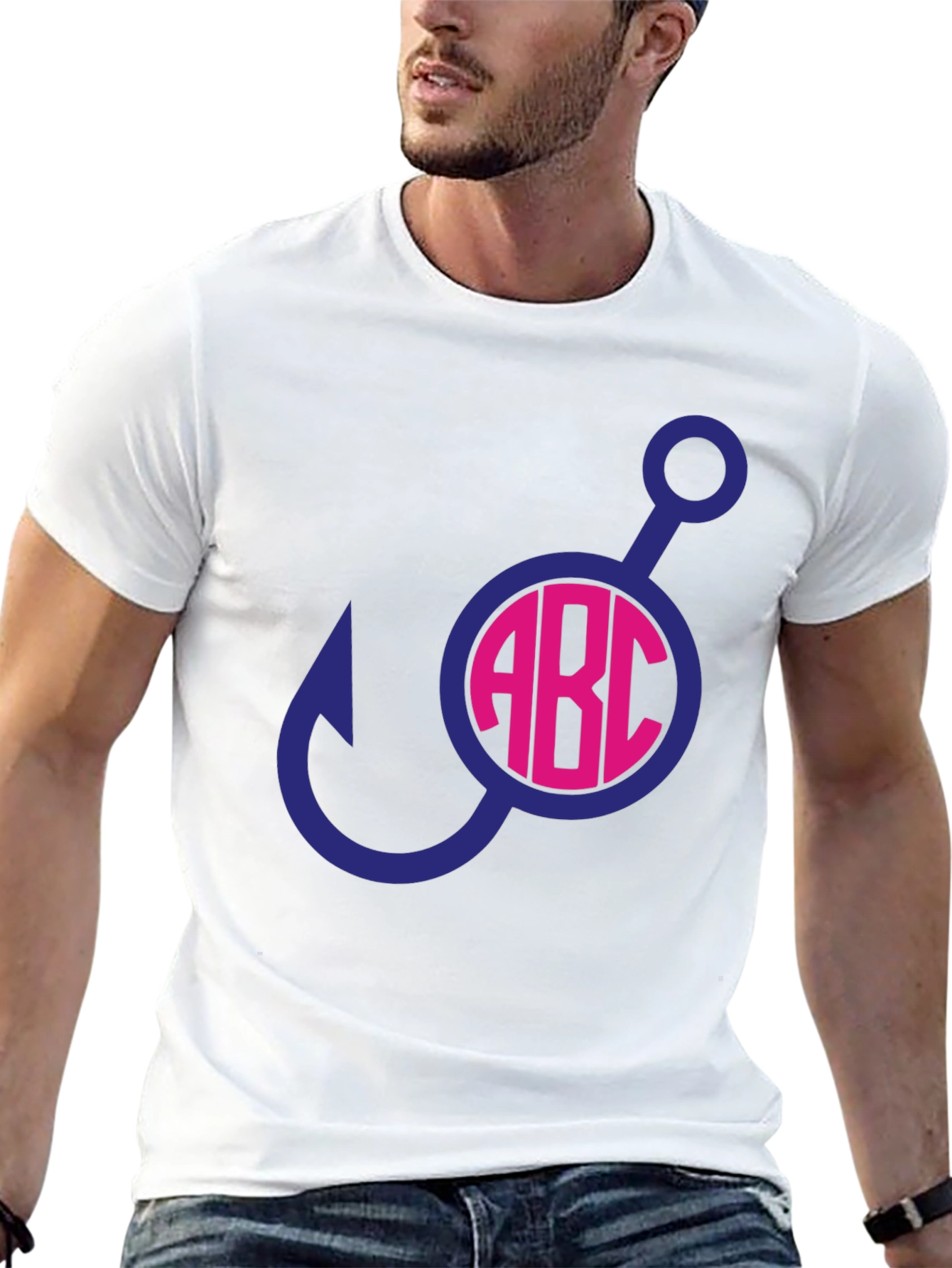 Fishing Hook Initial T-Shirt