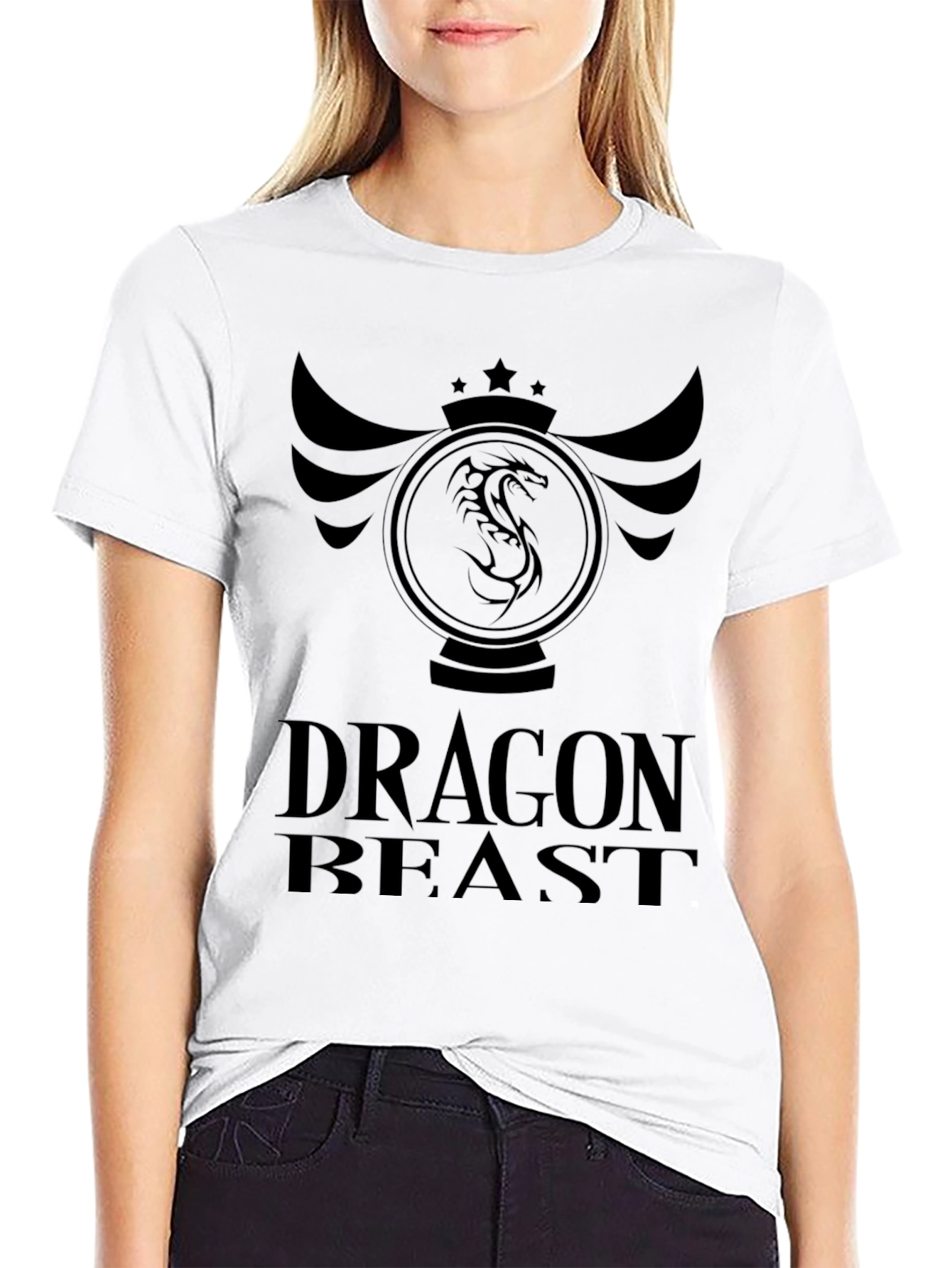 Dragon Beast Graphic Tee - Black Cotton T-Shirt