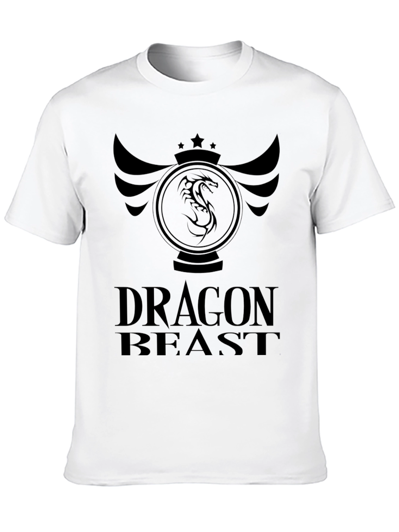 Dragon Beast Graphic Tee - Black Cotton T-Shirt