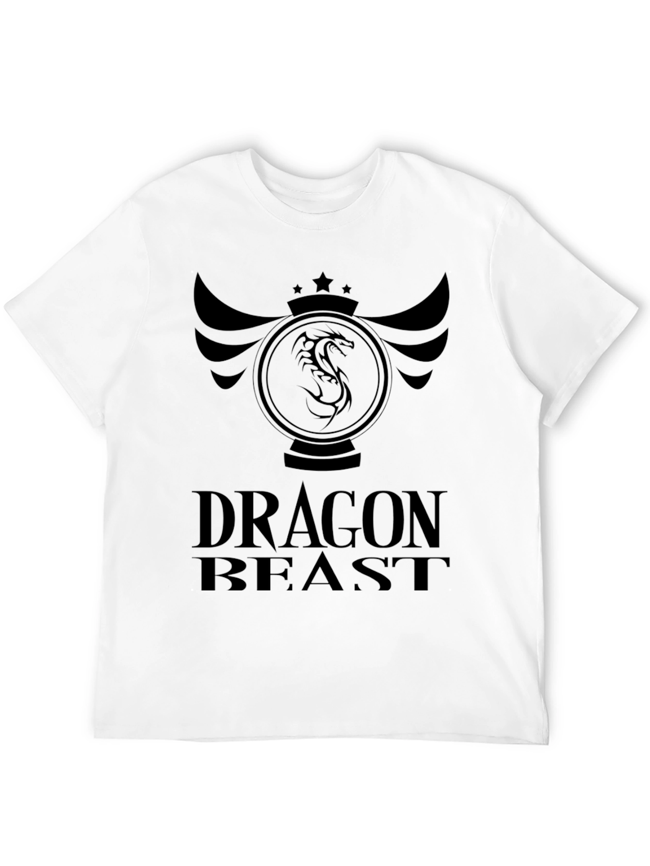 Dragon Beast Graphic Tee - Black Cotton T-Shirt
