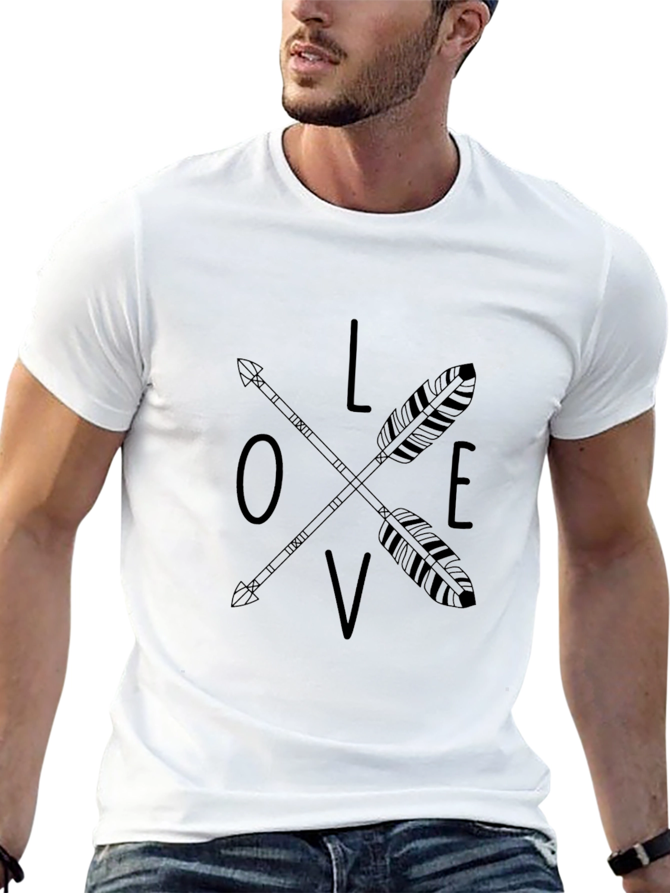 Love Arrow Graphic Tee - Black Casual T-Shirt
