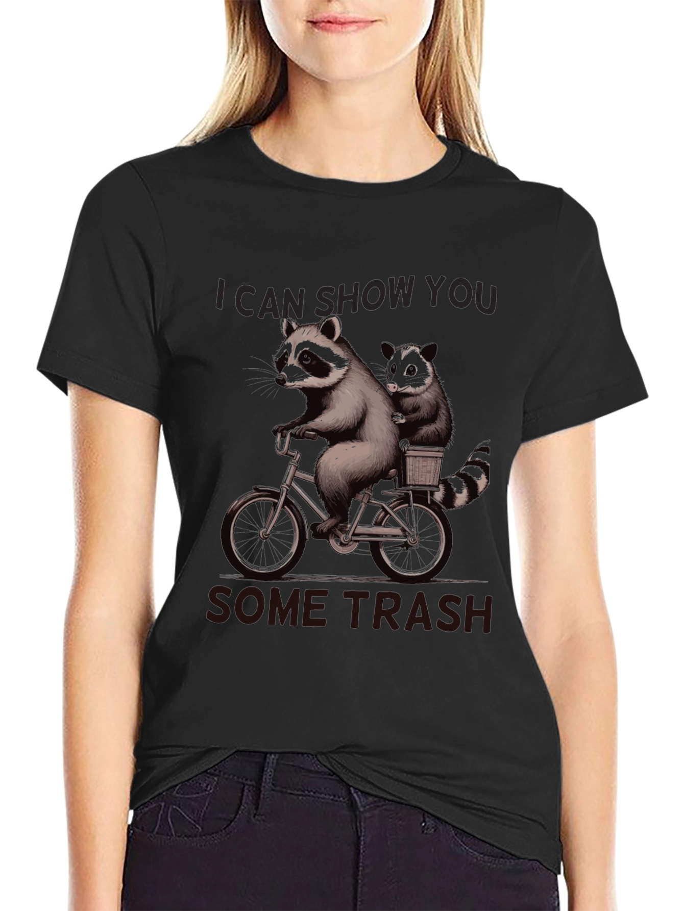Raccoon Bike Ride Graphic T-Shirt
