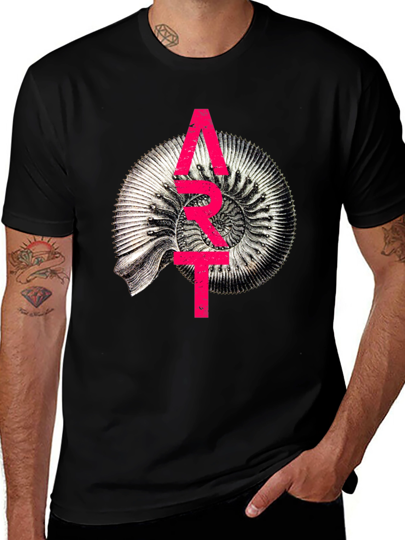 Abstract Fossil Graphic T-Shirt - Unique Design