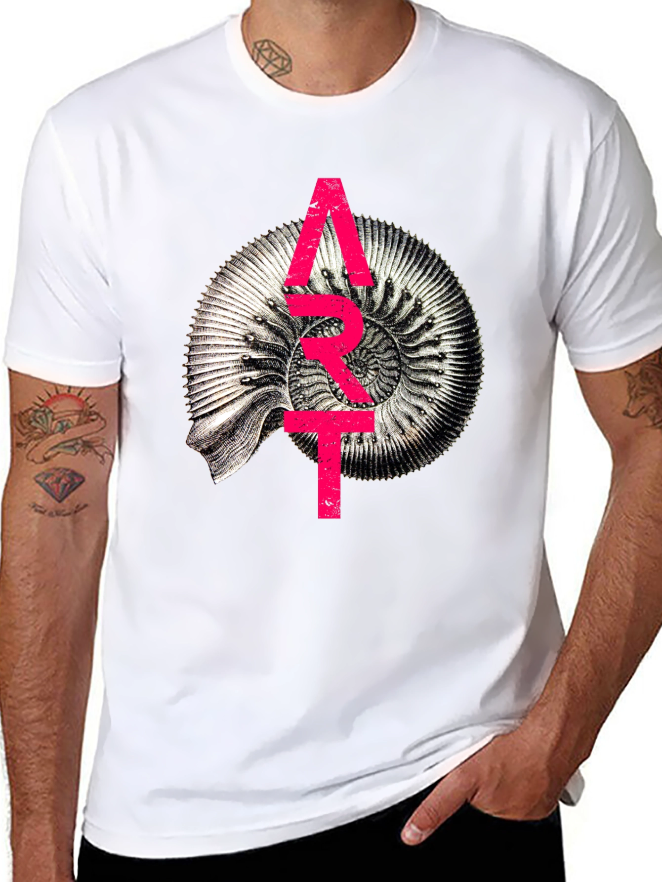 Abstract Fossil Graphic T-Shirt - Unique Design