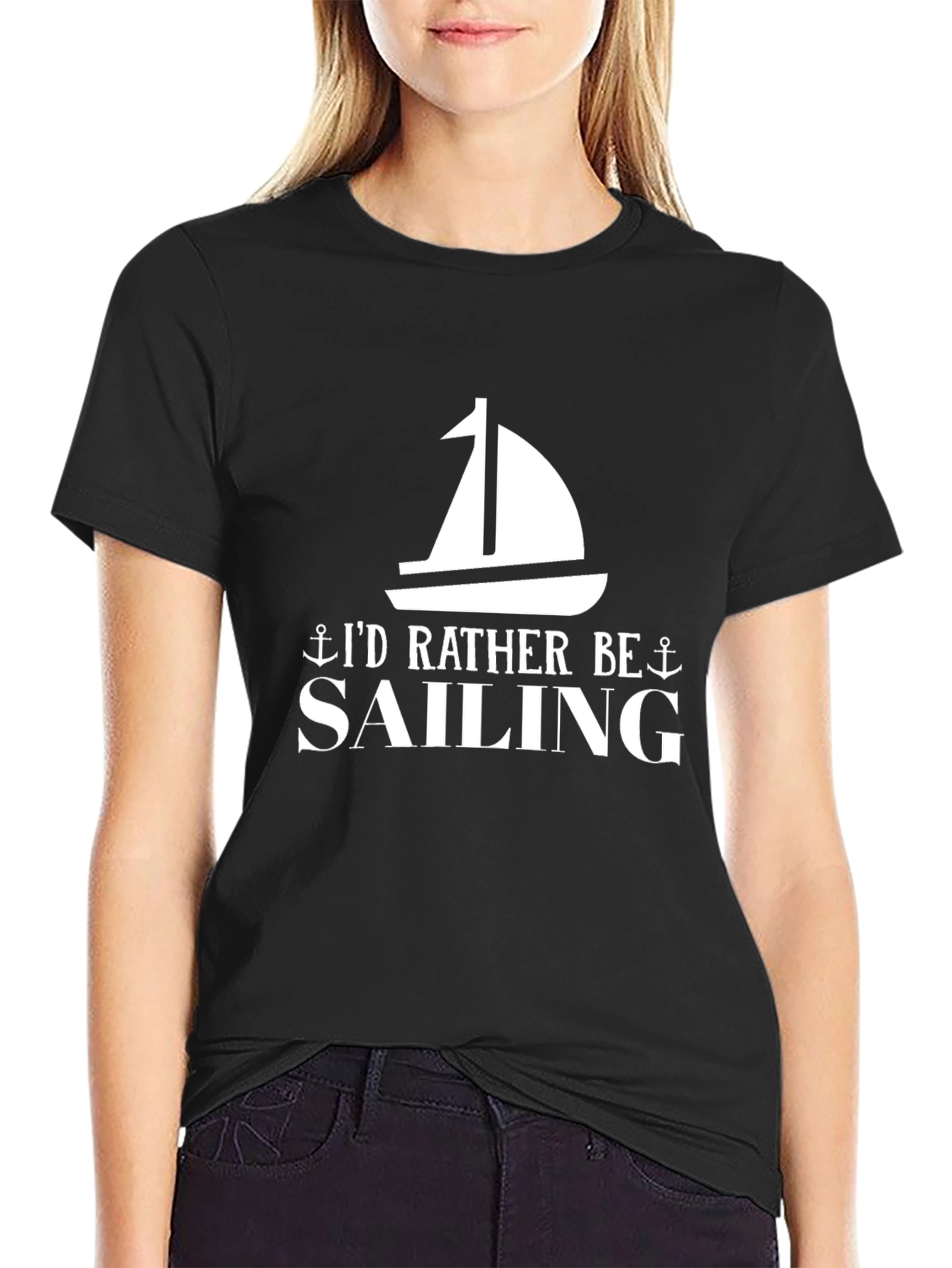 Sailing Graphic T-Shirt - Black Cotton Tee