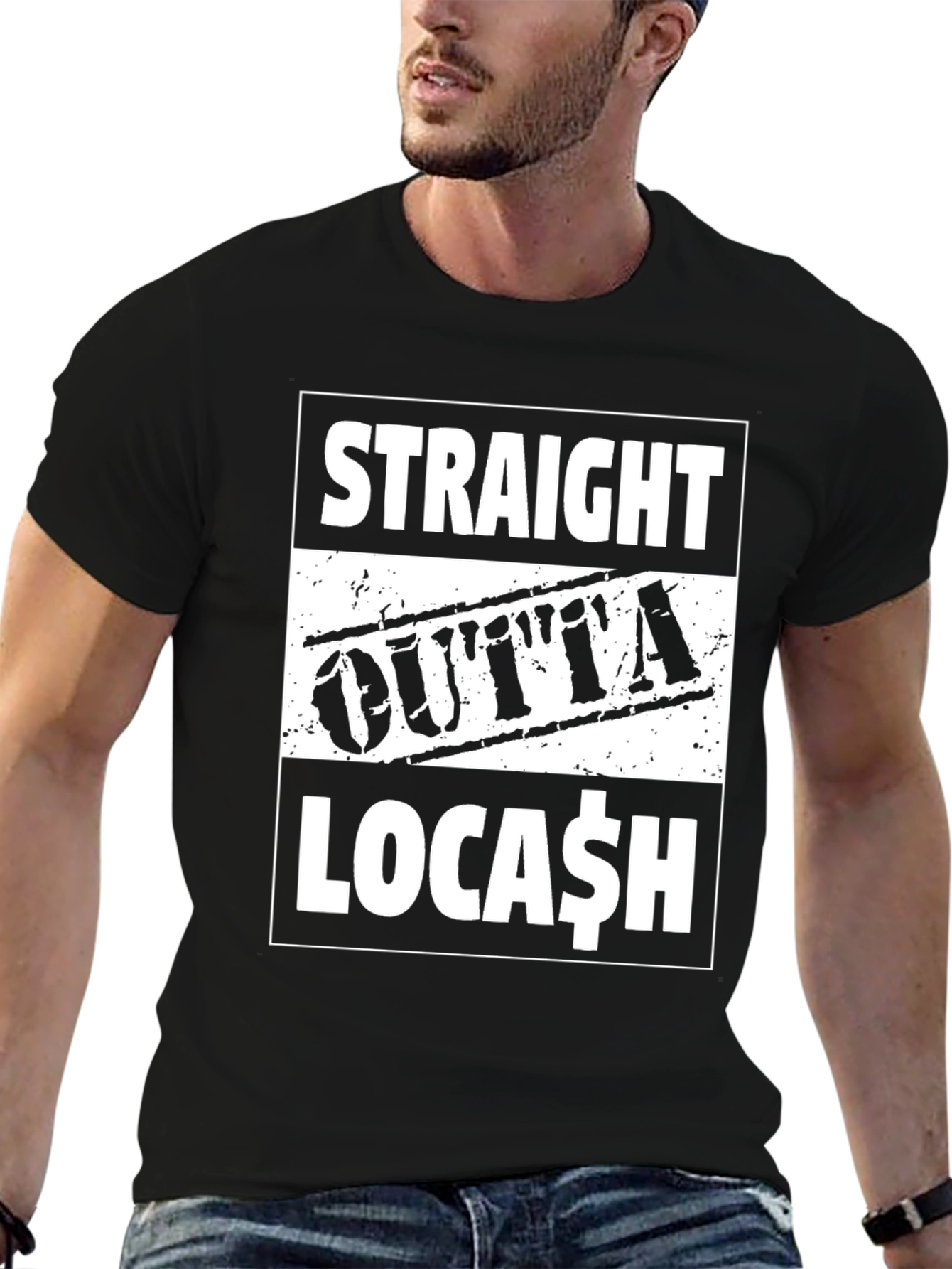 Straight Outta Locash Black Graphic Tee