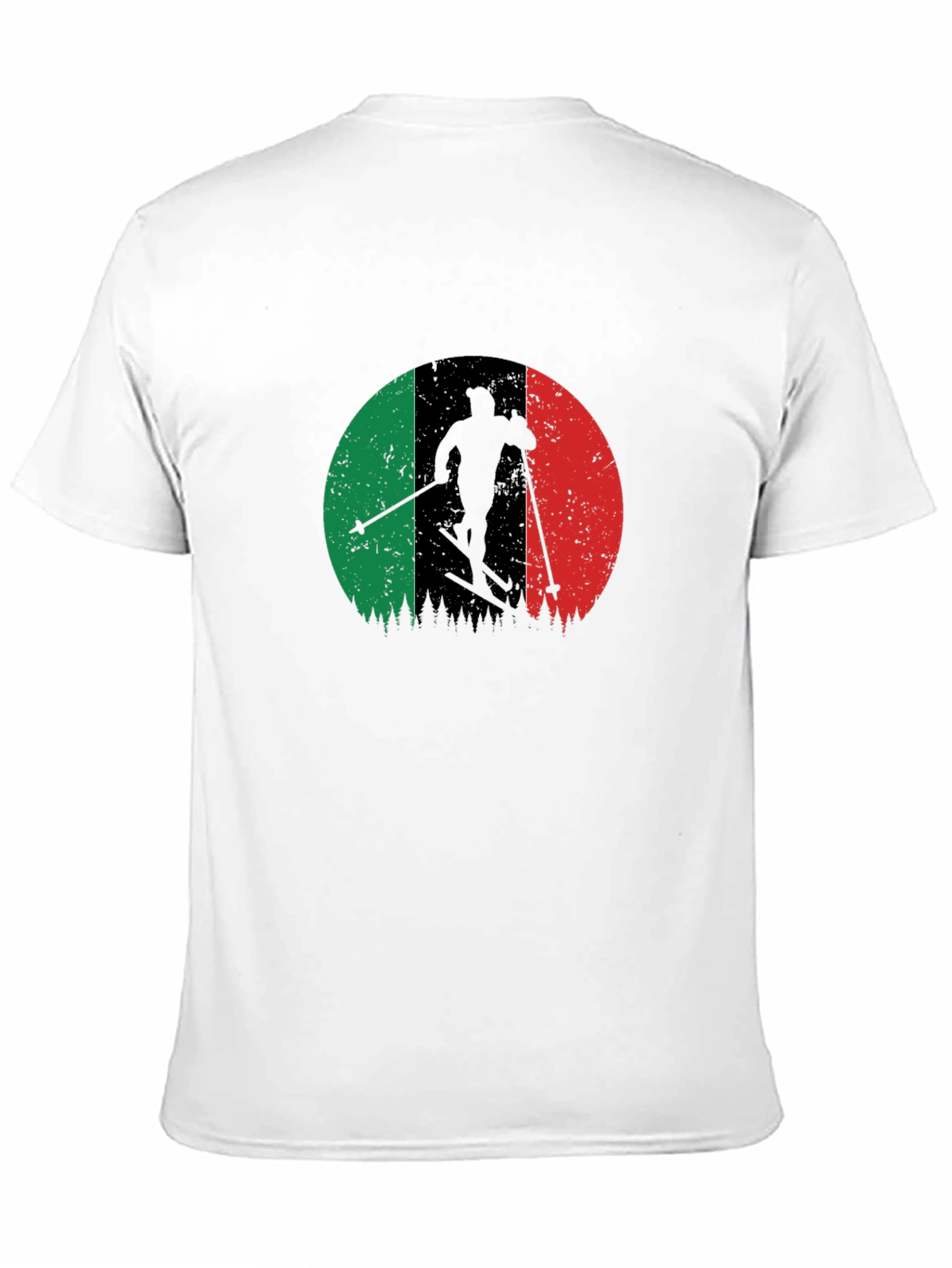 Italian Flag Ski T-Shirt - Black