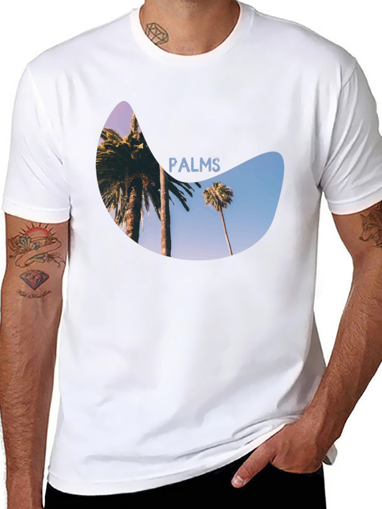 Palms Graphic Print Black T-Shirt