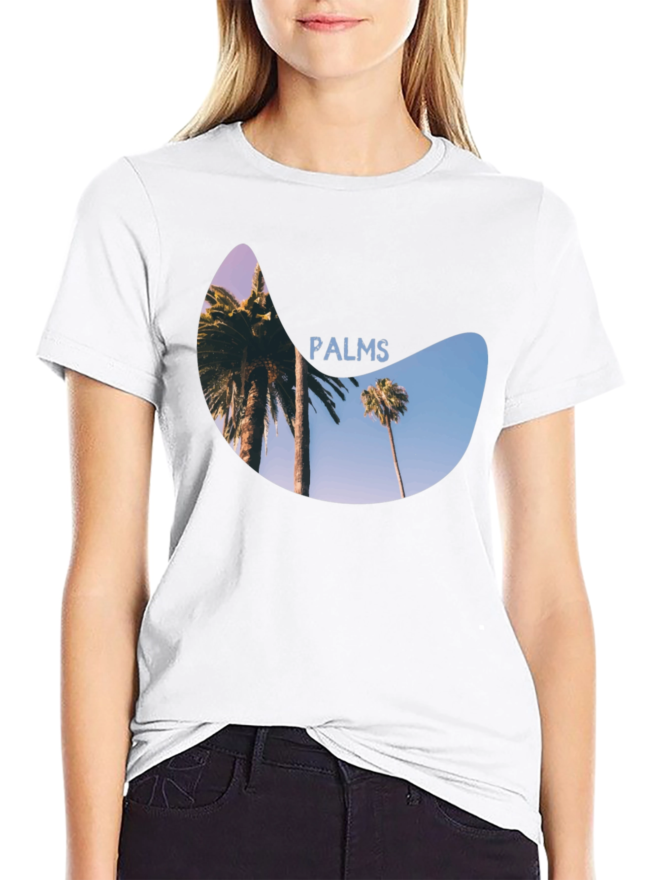 Palms Graphic Print Black T-Shirt