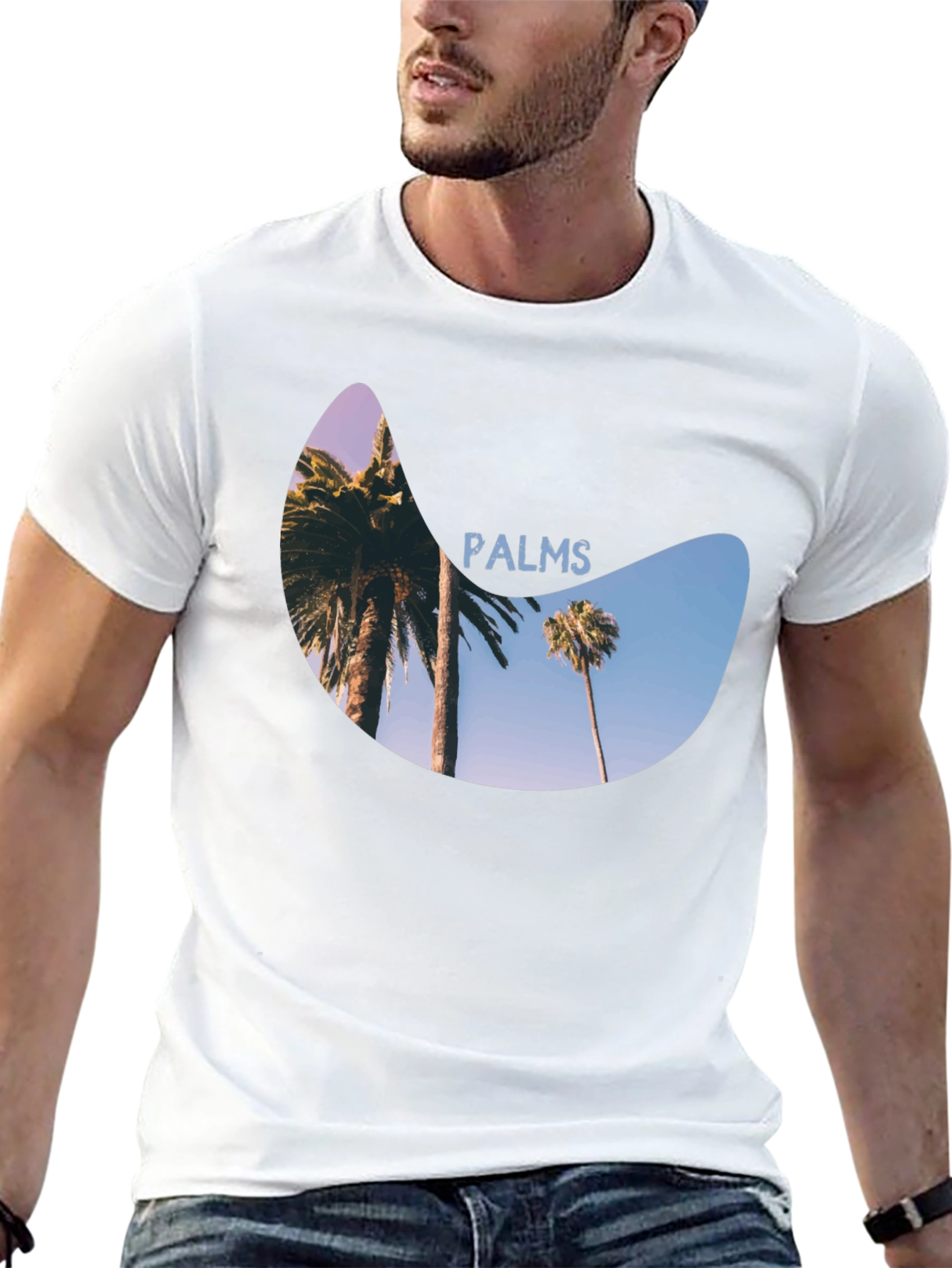 Palms Graphic Print Black T-Shirt