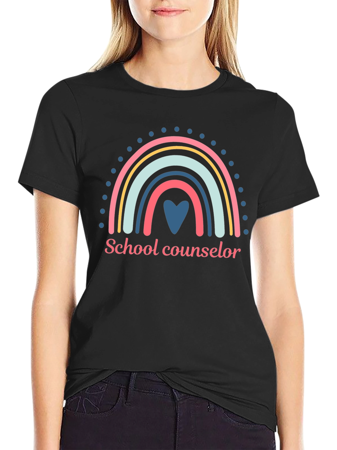 School Counselor Rainbow Graphic Tee