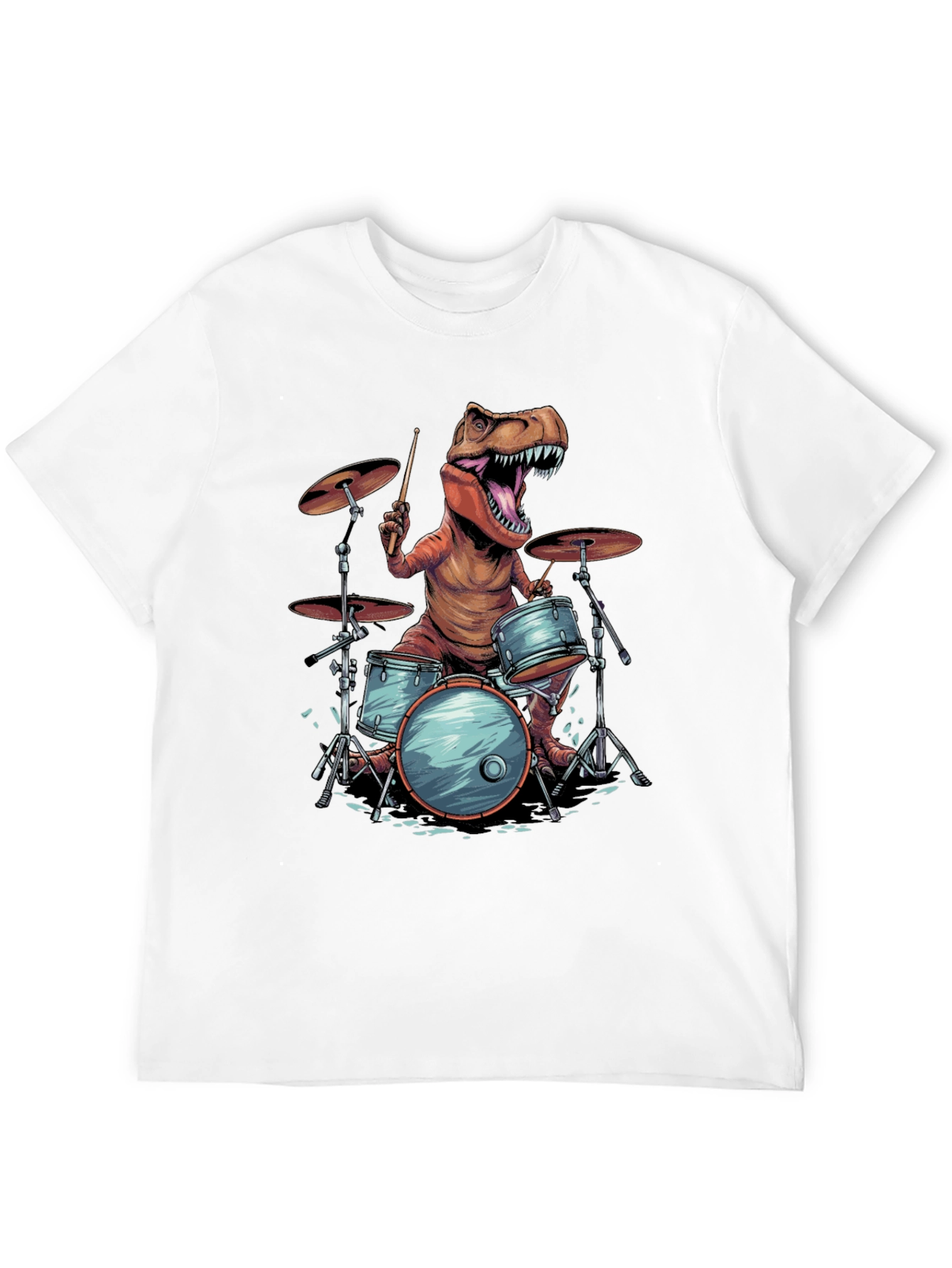 Dino Drummer T-Shirt - Rock and Rawr!