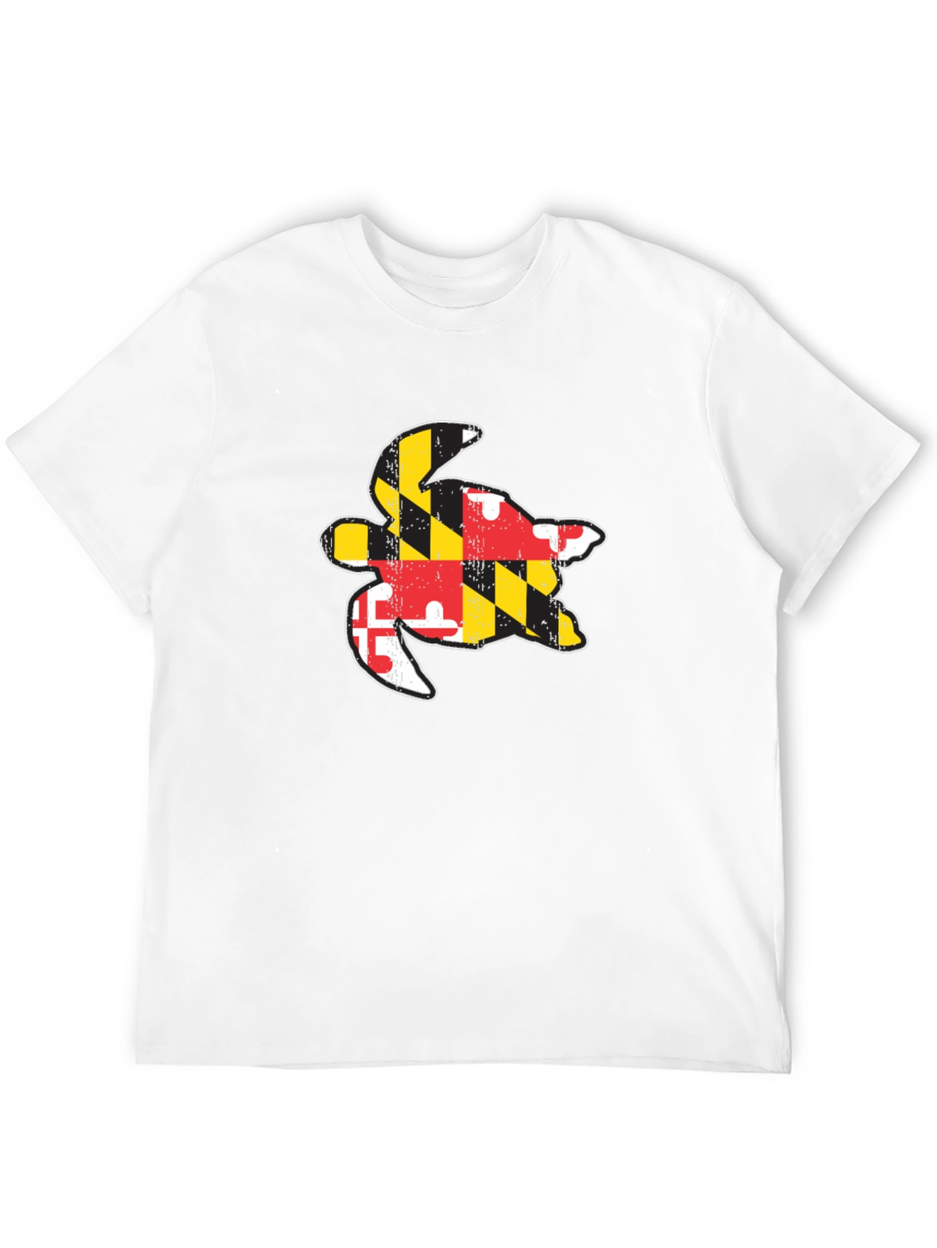 Maryland Flag Turtle Black T-Shirt