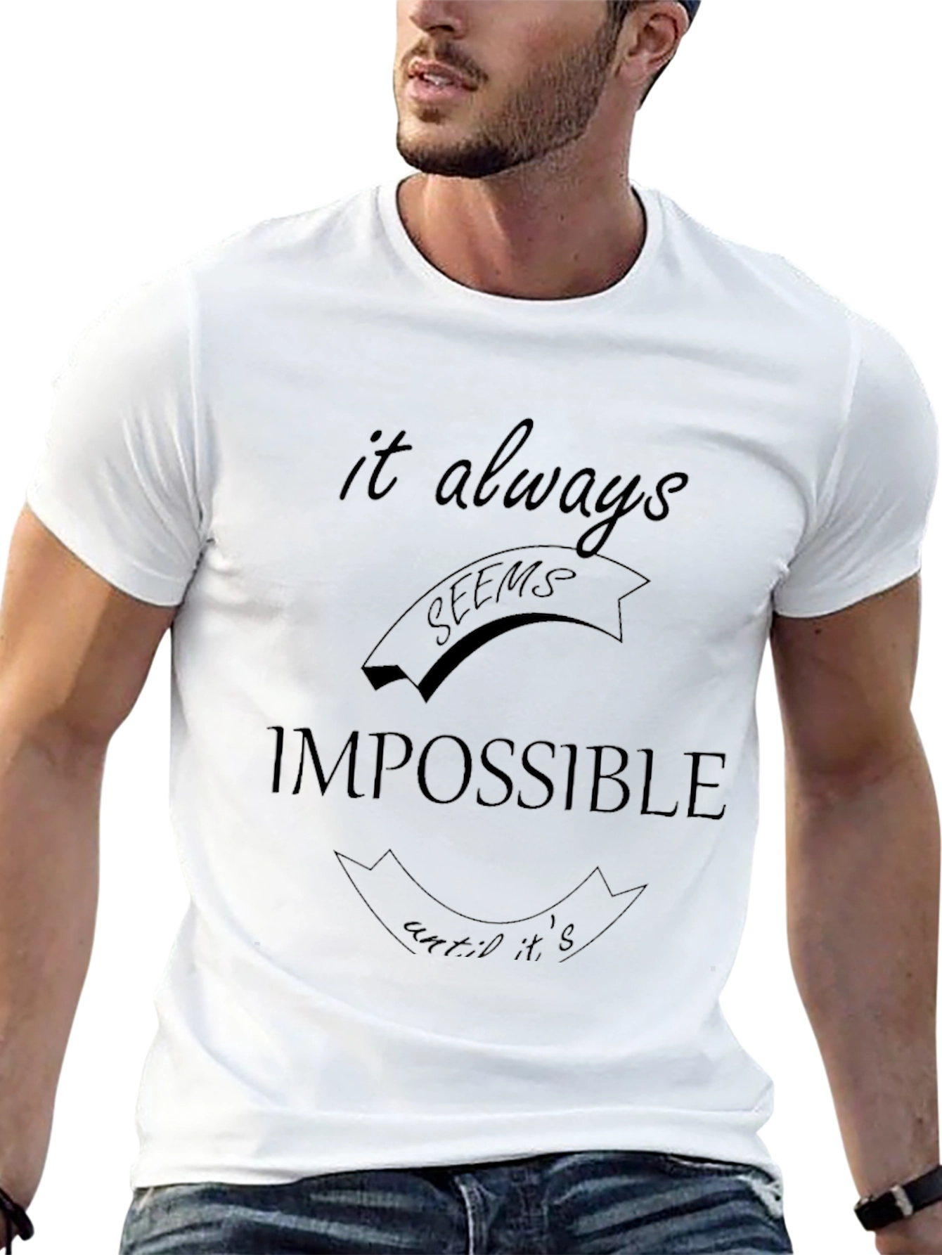 Impossible Slogan Black T-Shirt