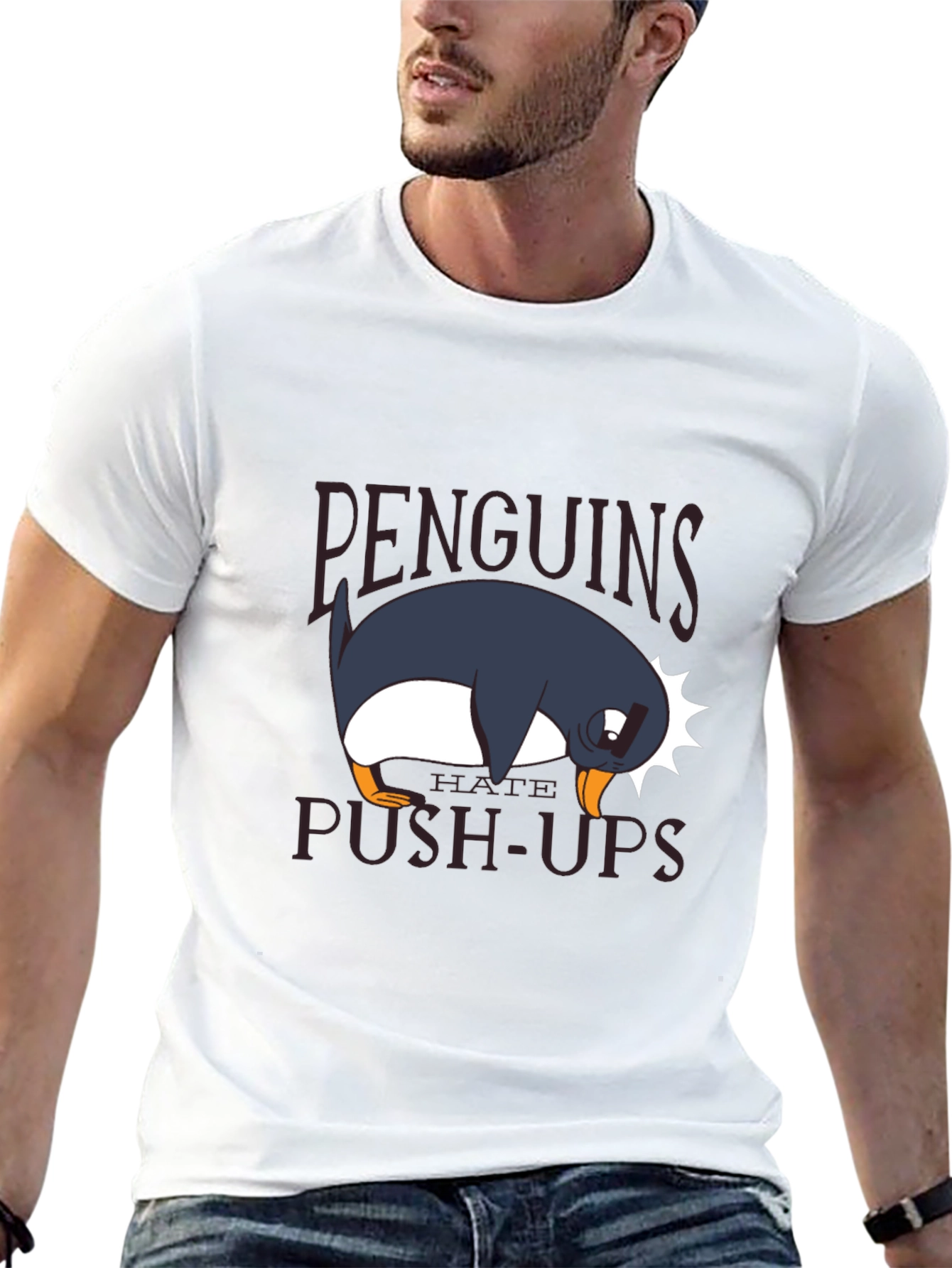 Penguins Hate Push-Ups Black T-Shirt