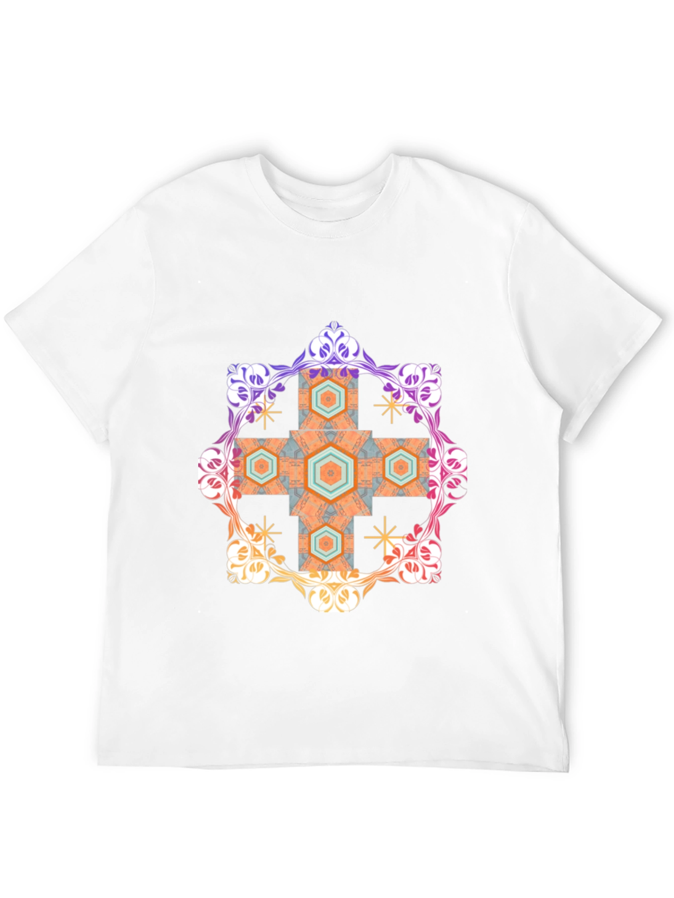 Geometric Ornament Black T-Shirt