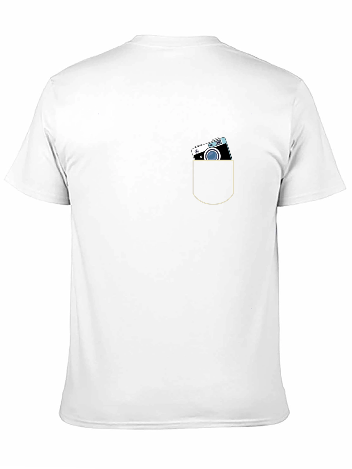 Retro Camera Pocket Black T-Shirt