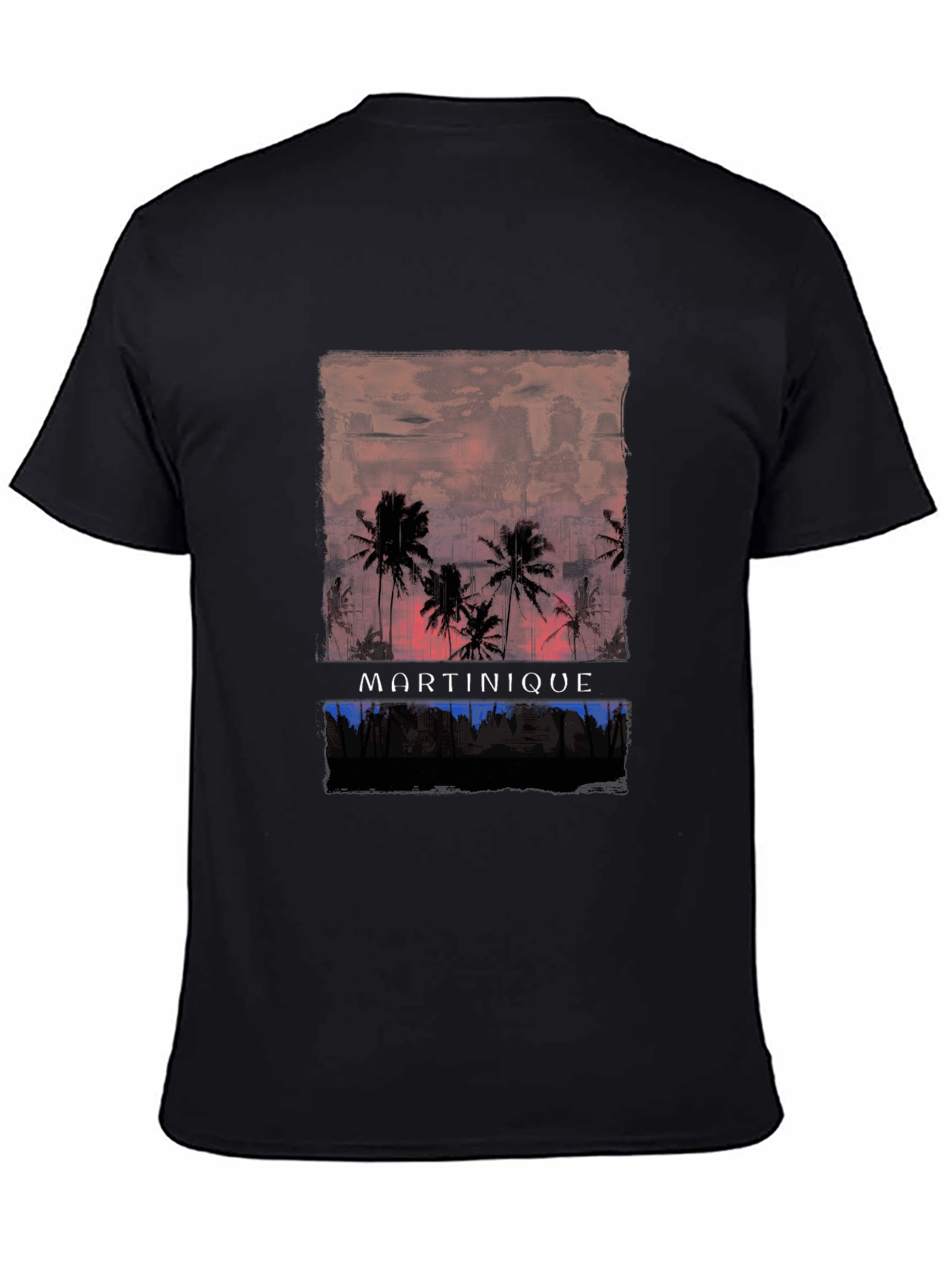 Martinique Palm Tree Sunset Graphic Tee