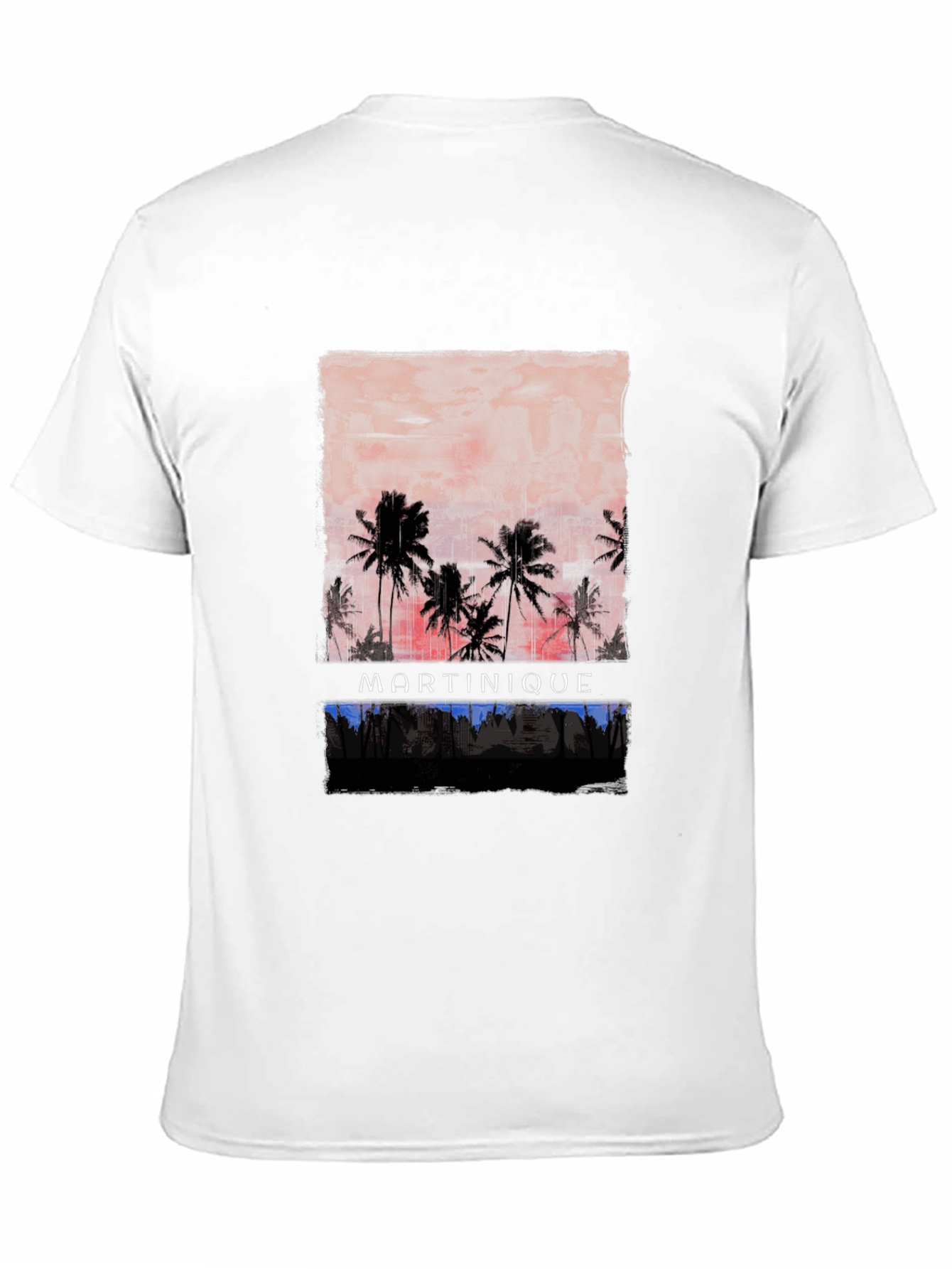 Martinique Palm Tree Sunset Graphic Tee