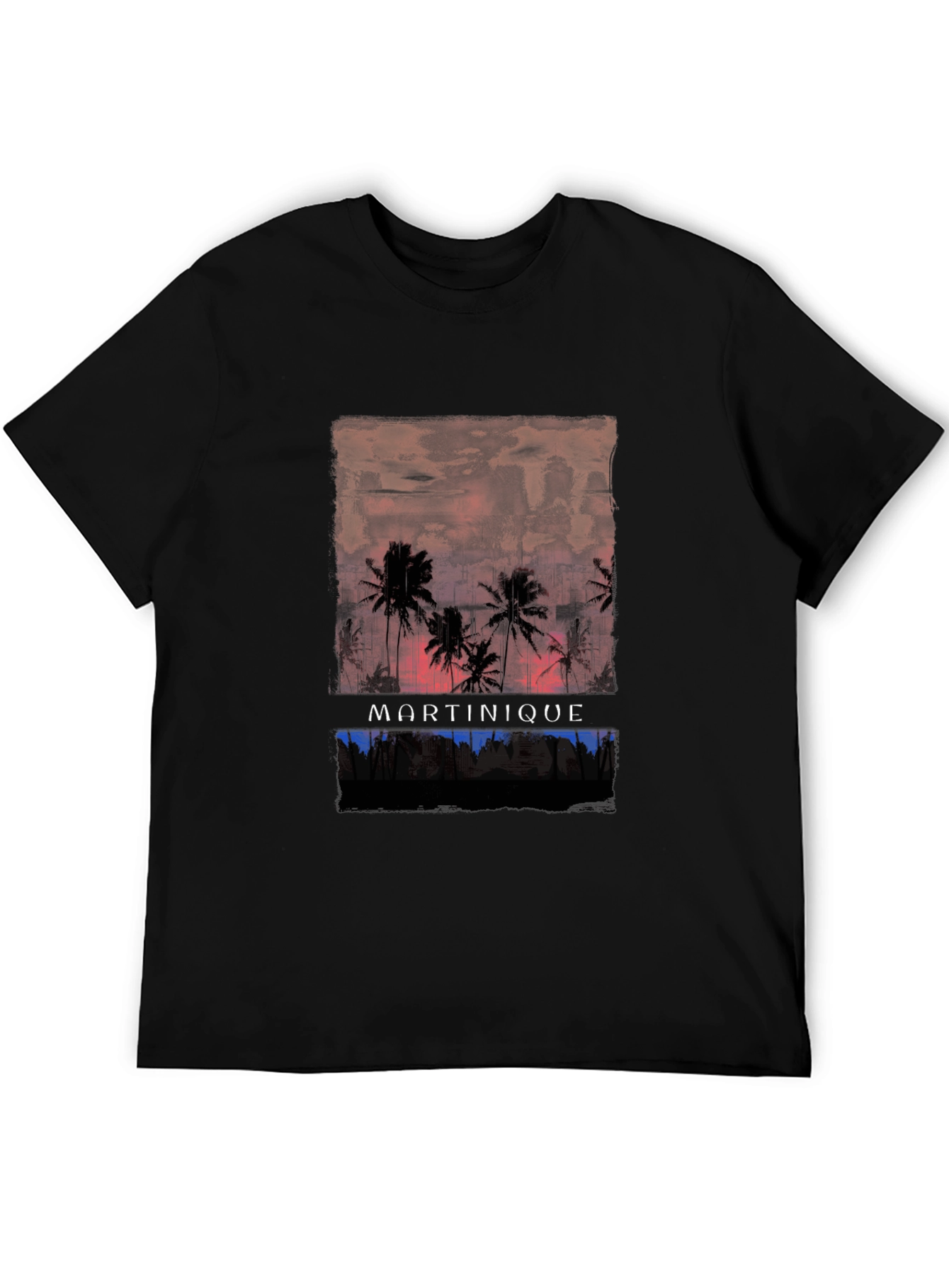 Martinique Palm Tree Sunset Graphic Tee