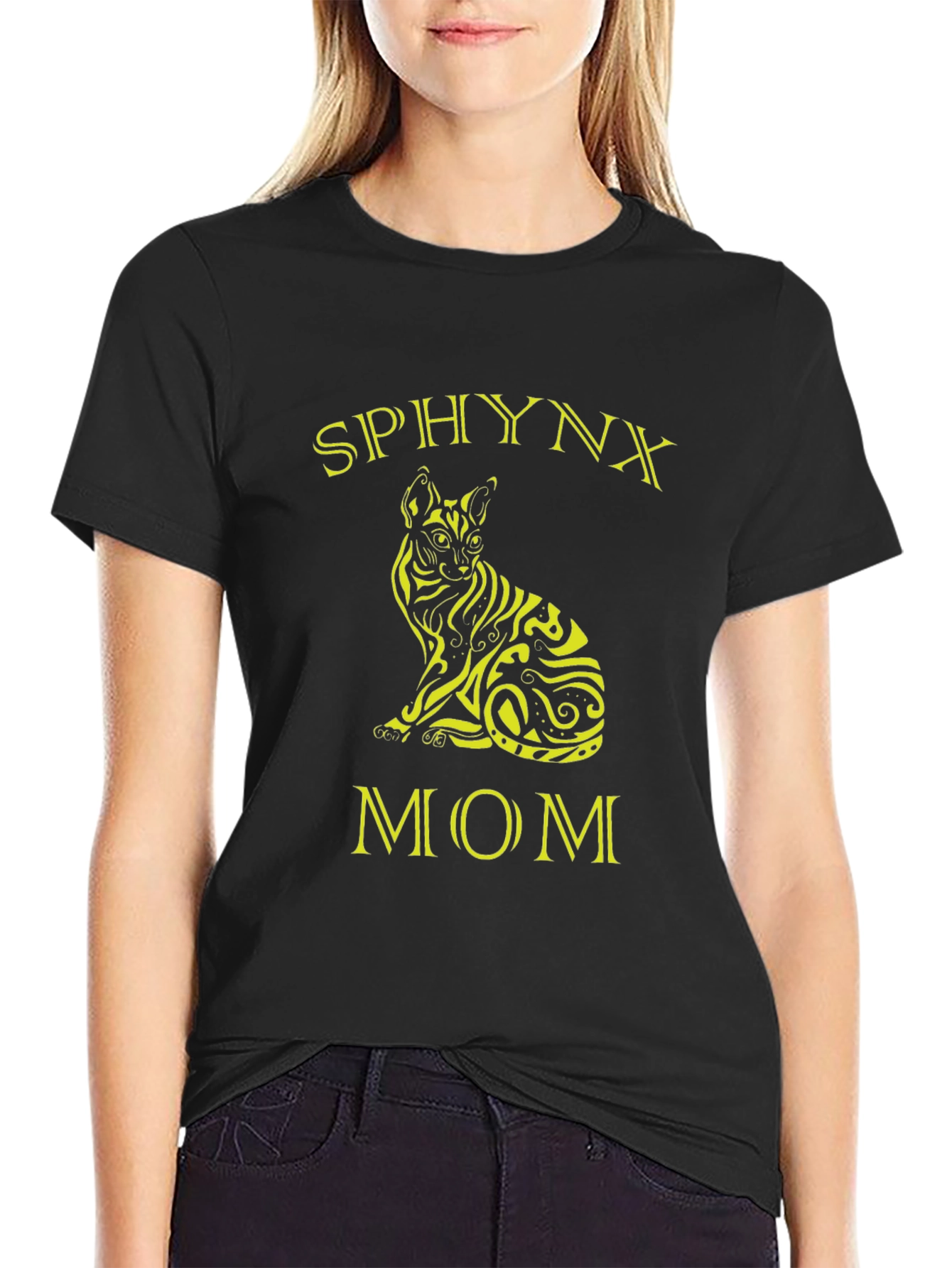 Sphynx Cat Mom T-Shirt - Black