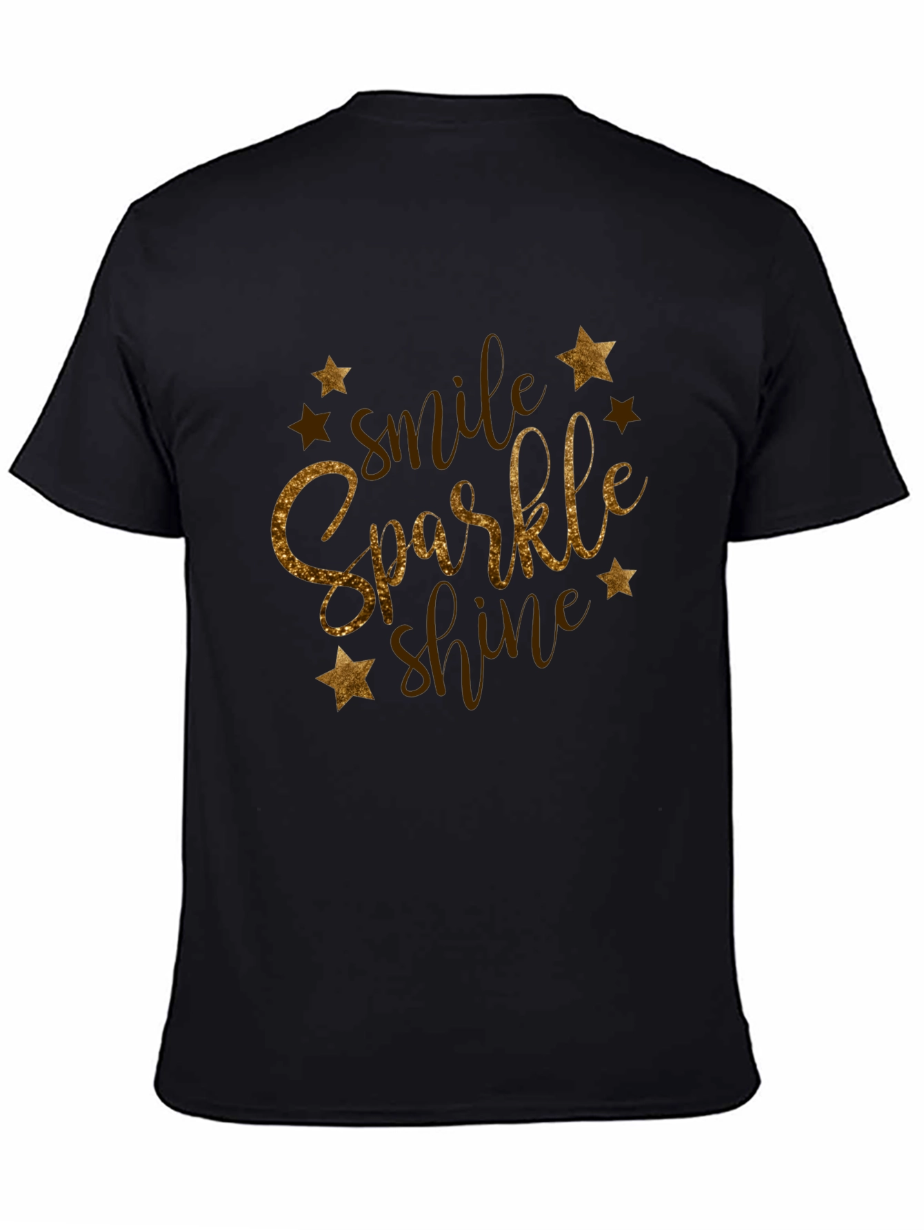 Smile Sparkle Shine Black Graphic Tee