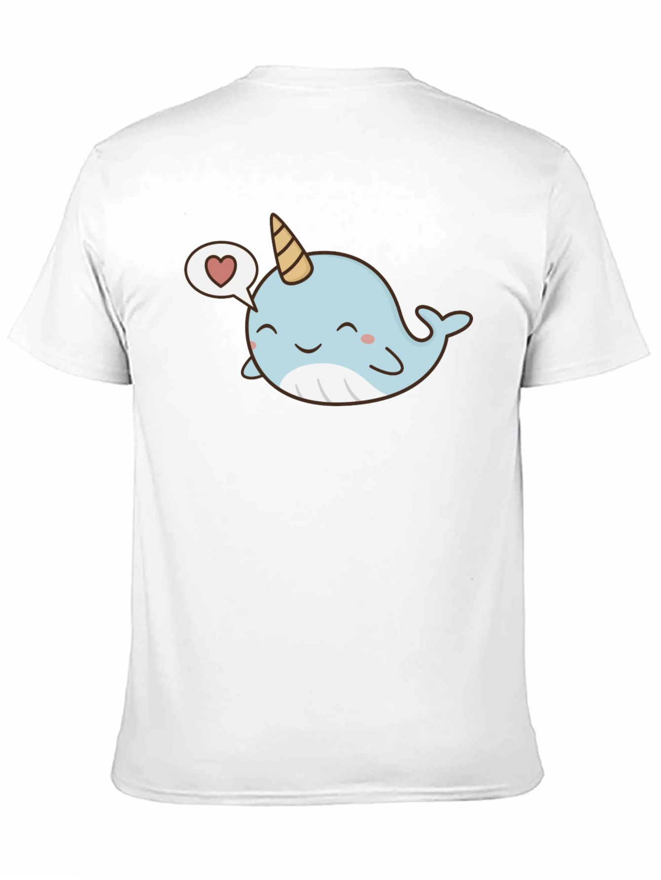 Cute Narwhal Love Black T-Shirt