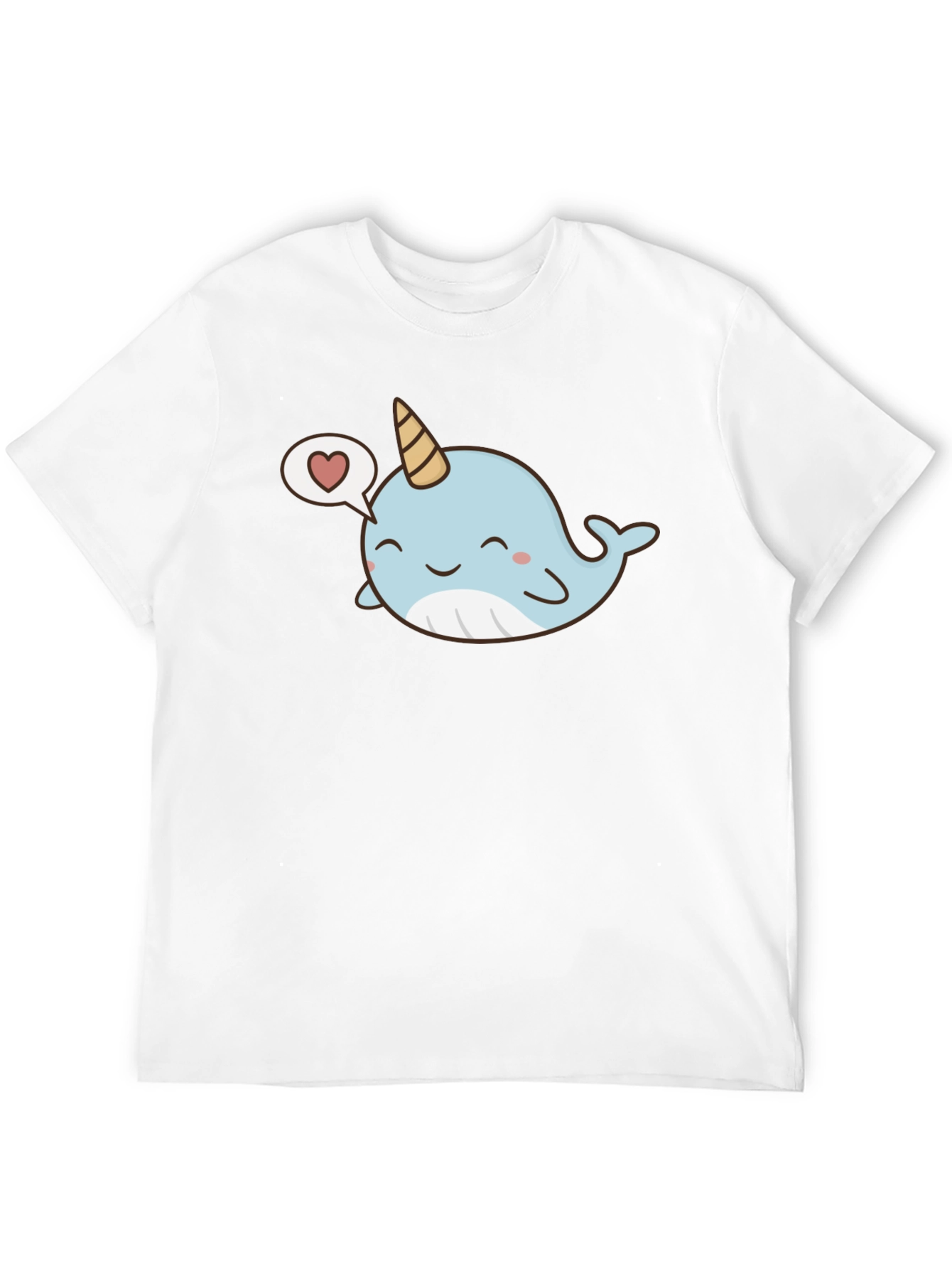 Cute Narwhal Love Black T-Shirt