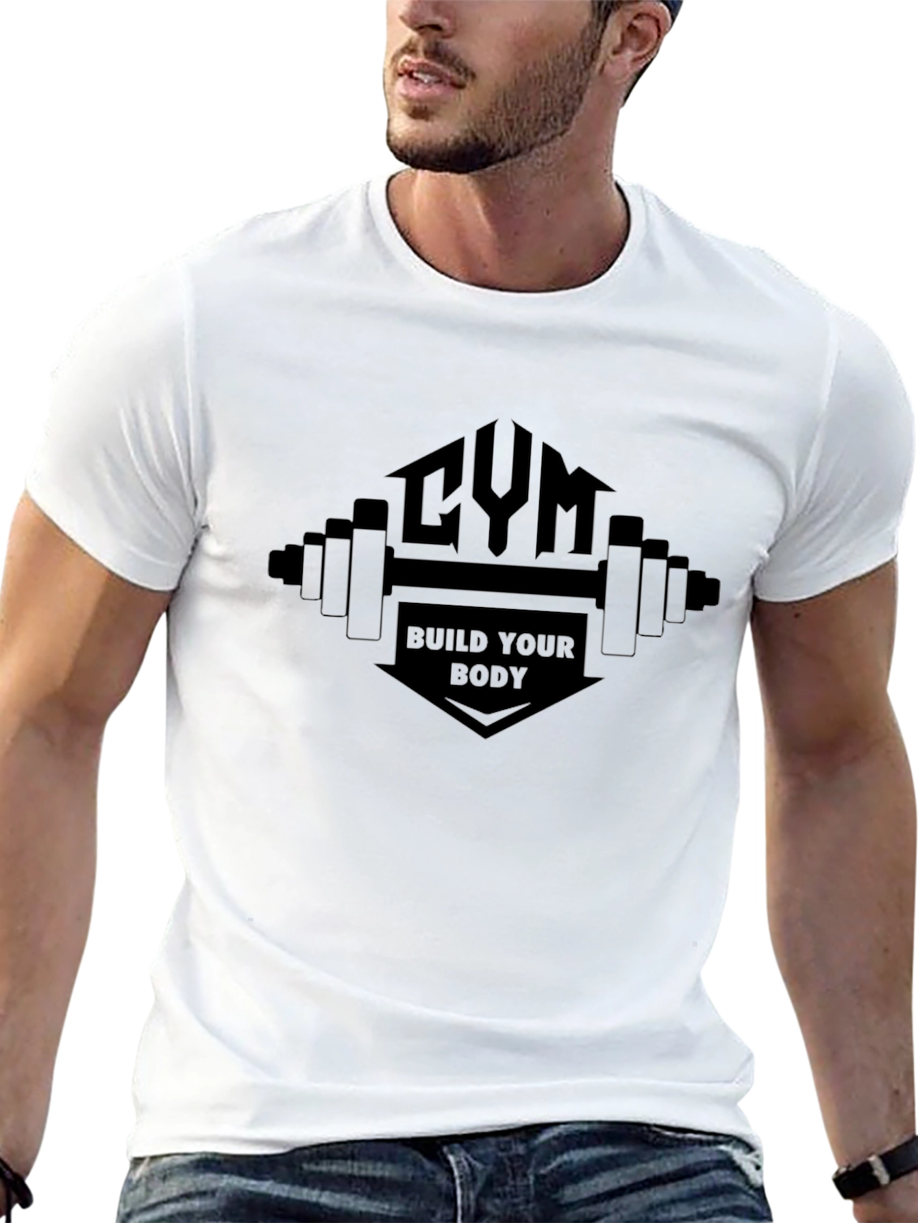 Gym & Build Your Body Mens Black T-Shirt